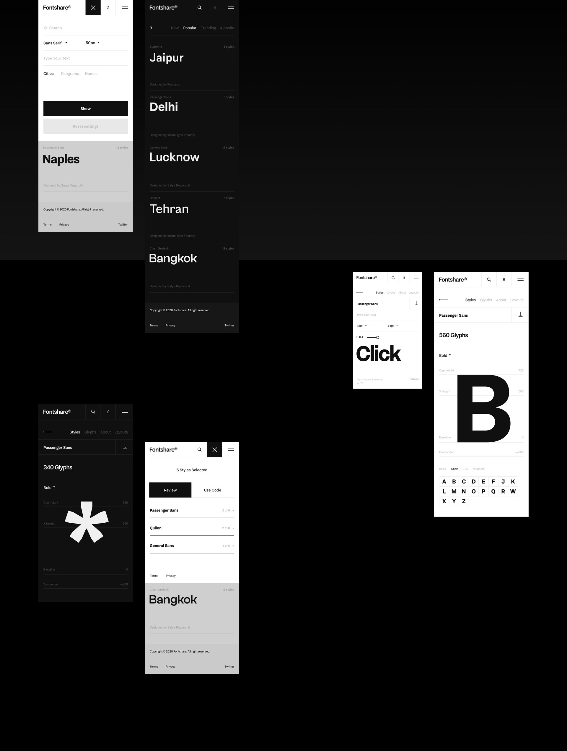 Fontshare — Изображение №9 — Интерфейсы, Анимация на Dprofile