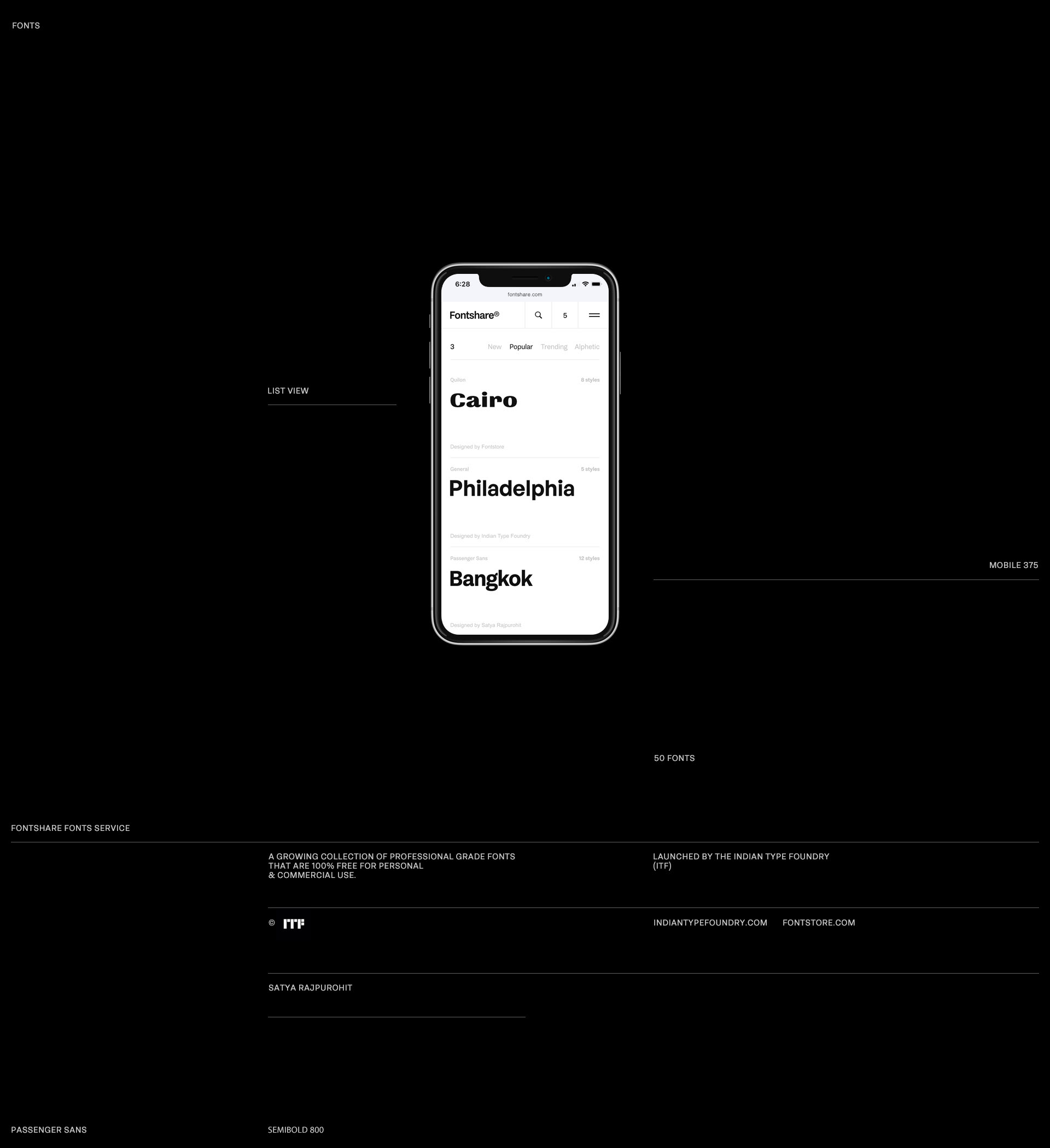 Fontshare — Изображение №2 — Интерфейсы, Анимация на Dprofile