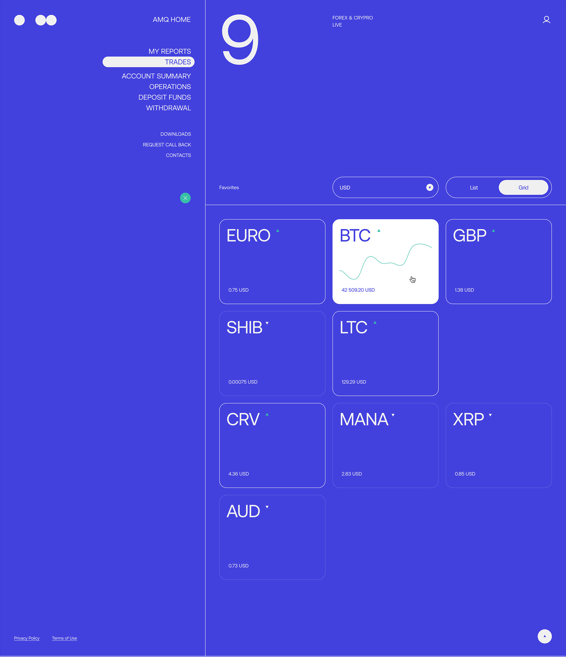 AMQ Traders — Изображение №5 — Интерфейсы, Анимация на Dprofile