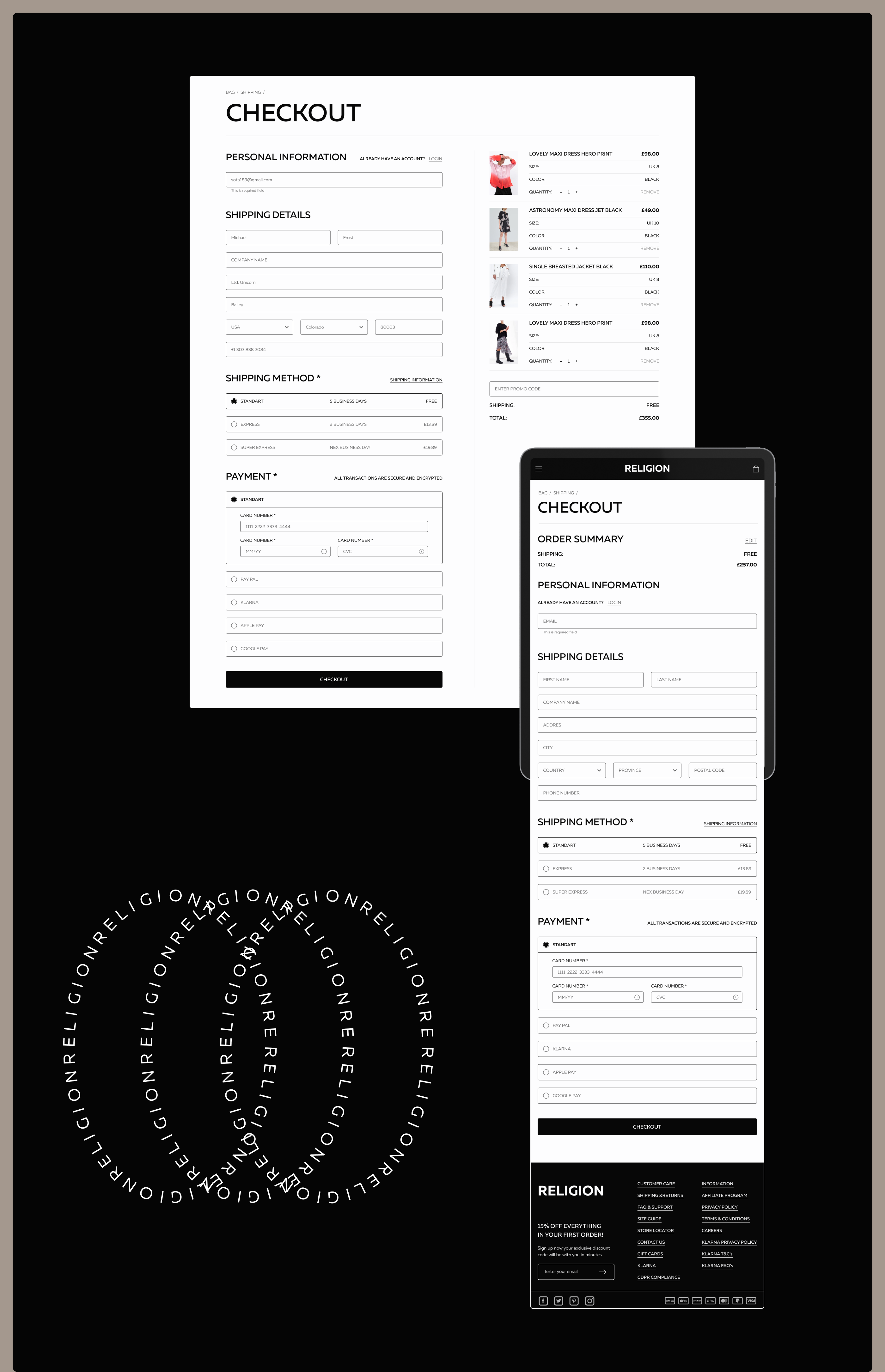 RELIGION | E-commerce redesign — Изображение №7 — Интерфейсы на Dprofile