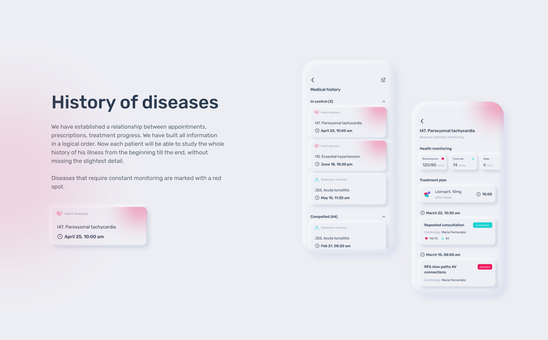 Medical Record Mobile App — Изображение №5 — Интерфейсы, Анимация на Dprofile
