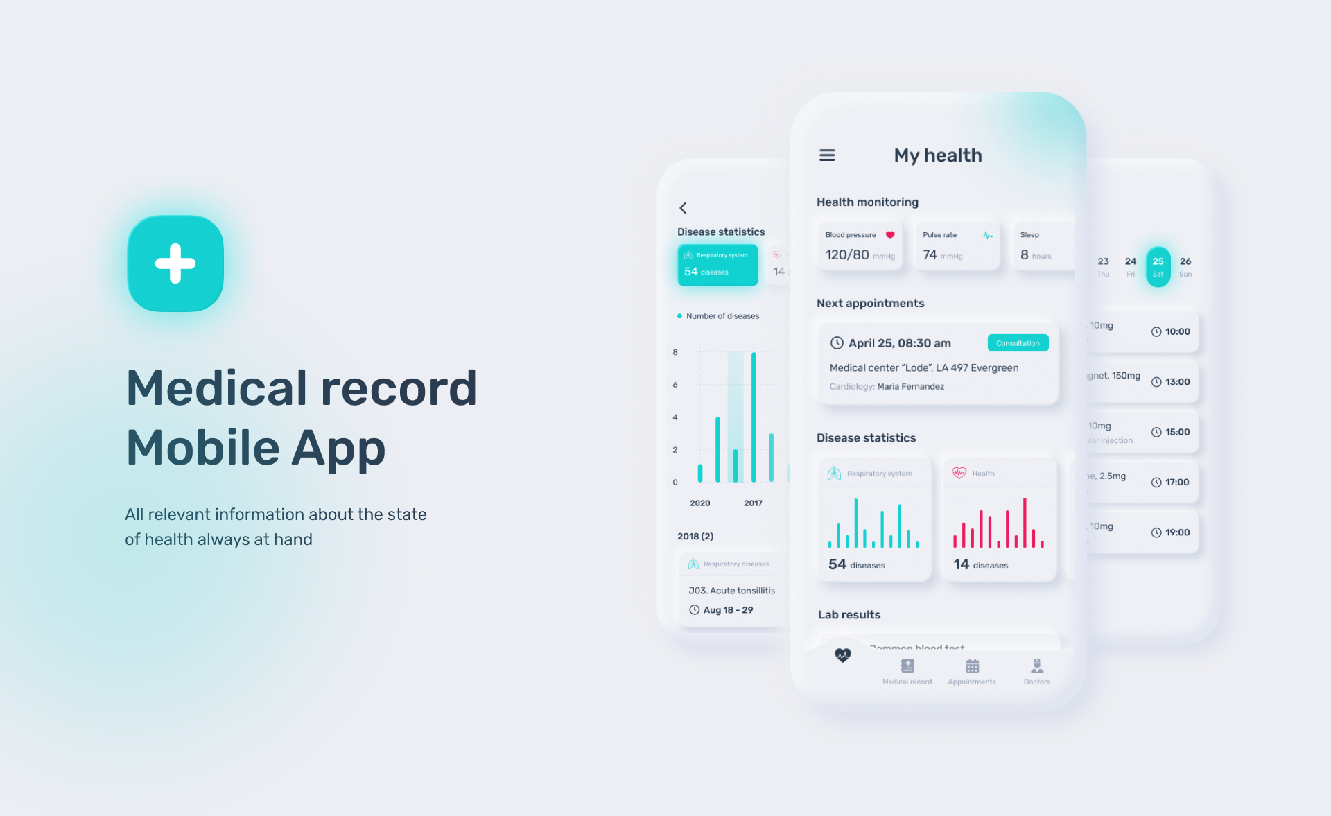 Medical Record Mobile App — Изображение №1 — Интерфейсы, Анимация на Dprofile