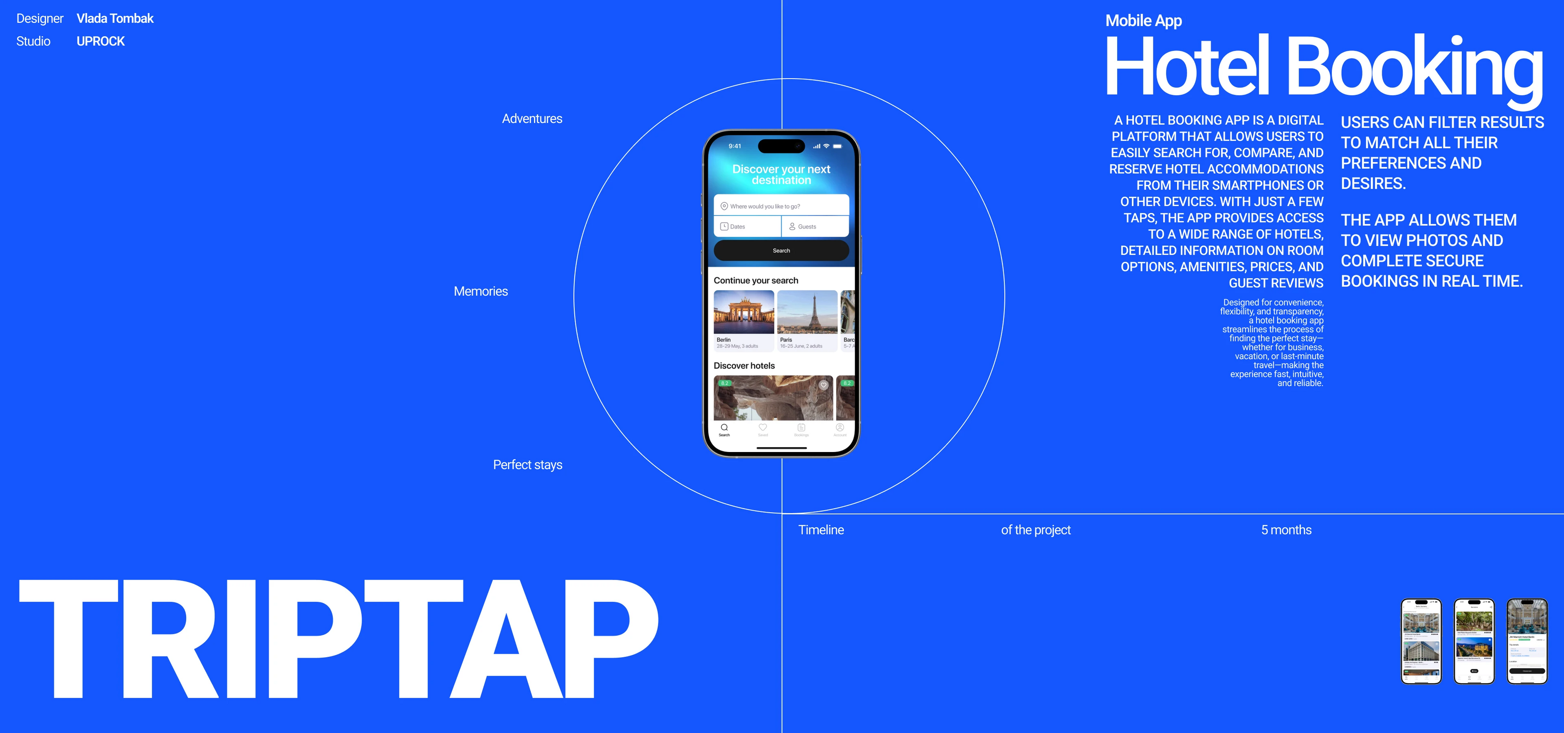 TRIPTAP | Hotel Booking App — Изображение №1 — Интерфейсы на Dprofile