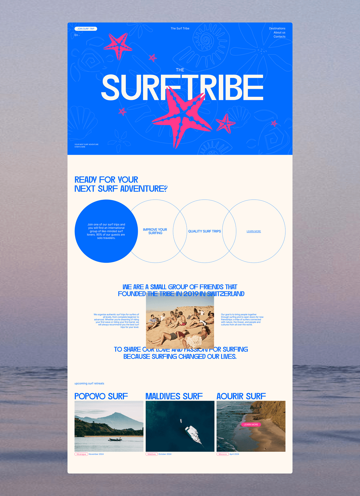 The Surf Tribe | Corporate website redesign — Изображение №3 — Интерфейсы, Брендинг на Dprofile