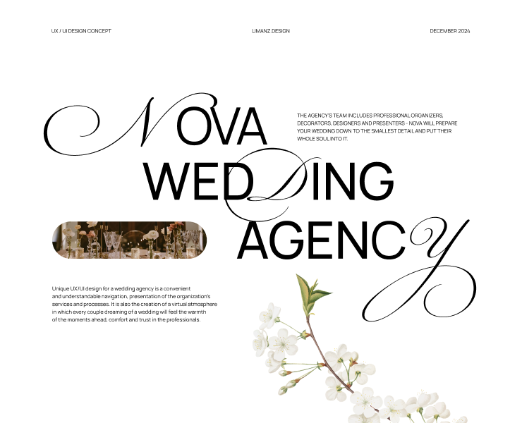 Wedding agency landing page UX | UI design concept — Интерфейсы на Dprofile