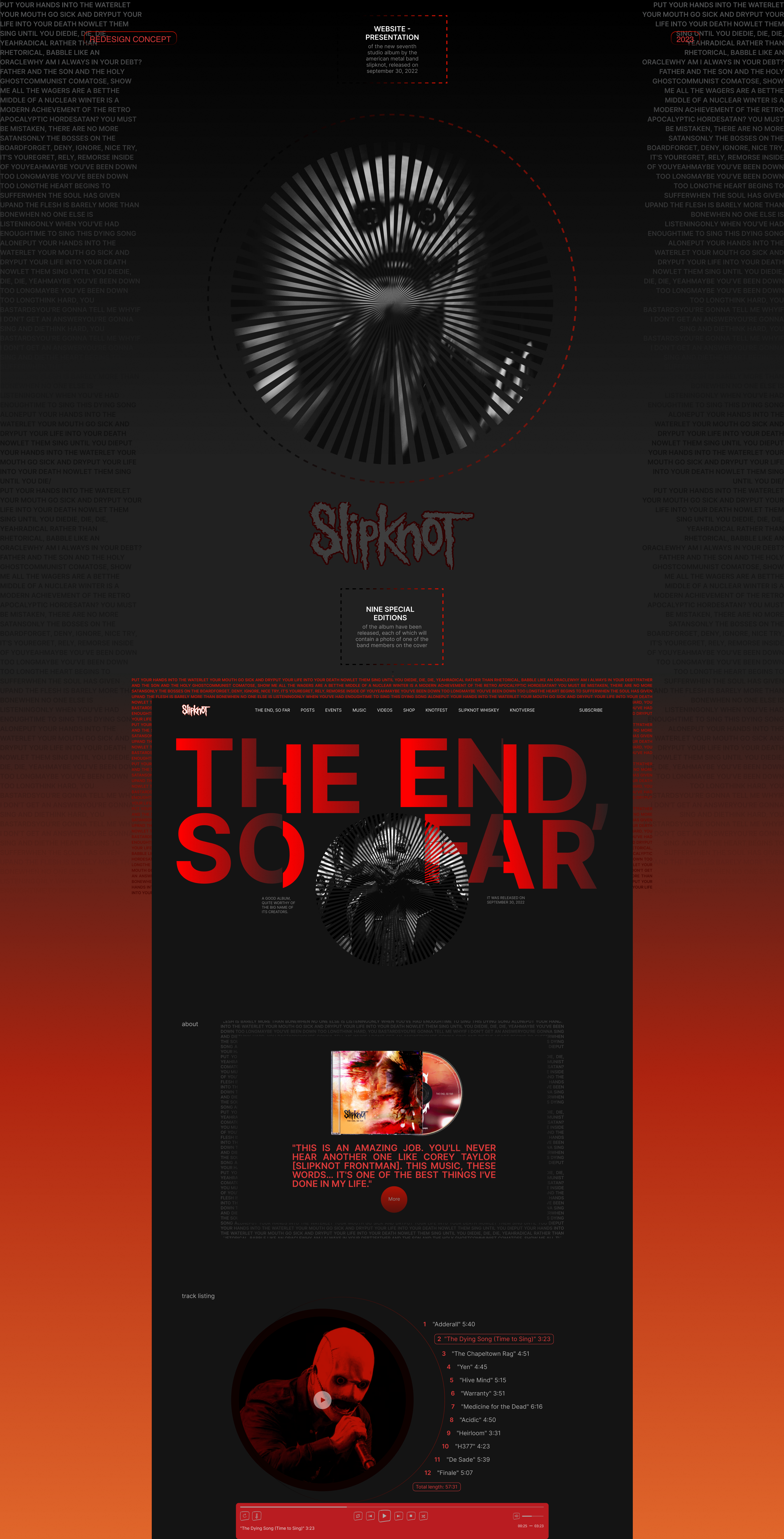 Сайт ню-метал-группы Slipknot — Изображение №1 — Интерфейсы на Dprofile