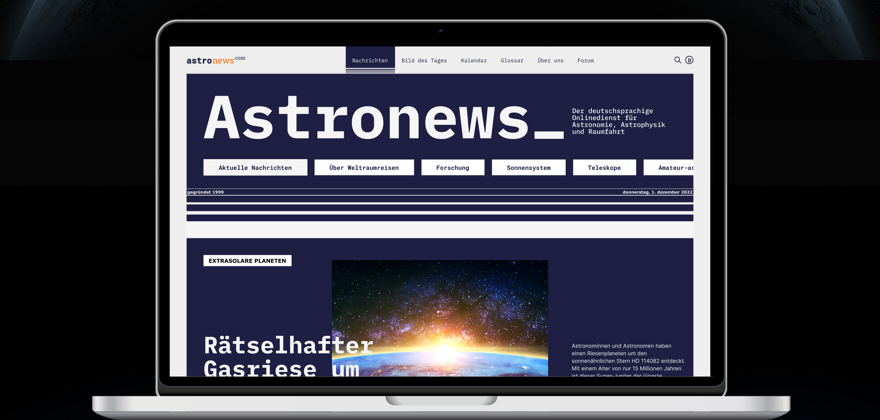 Новостной сайт "Astronews" — Изображение №3 — Интерфейсы на Dprofile