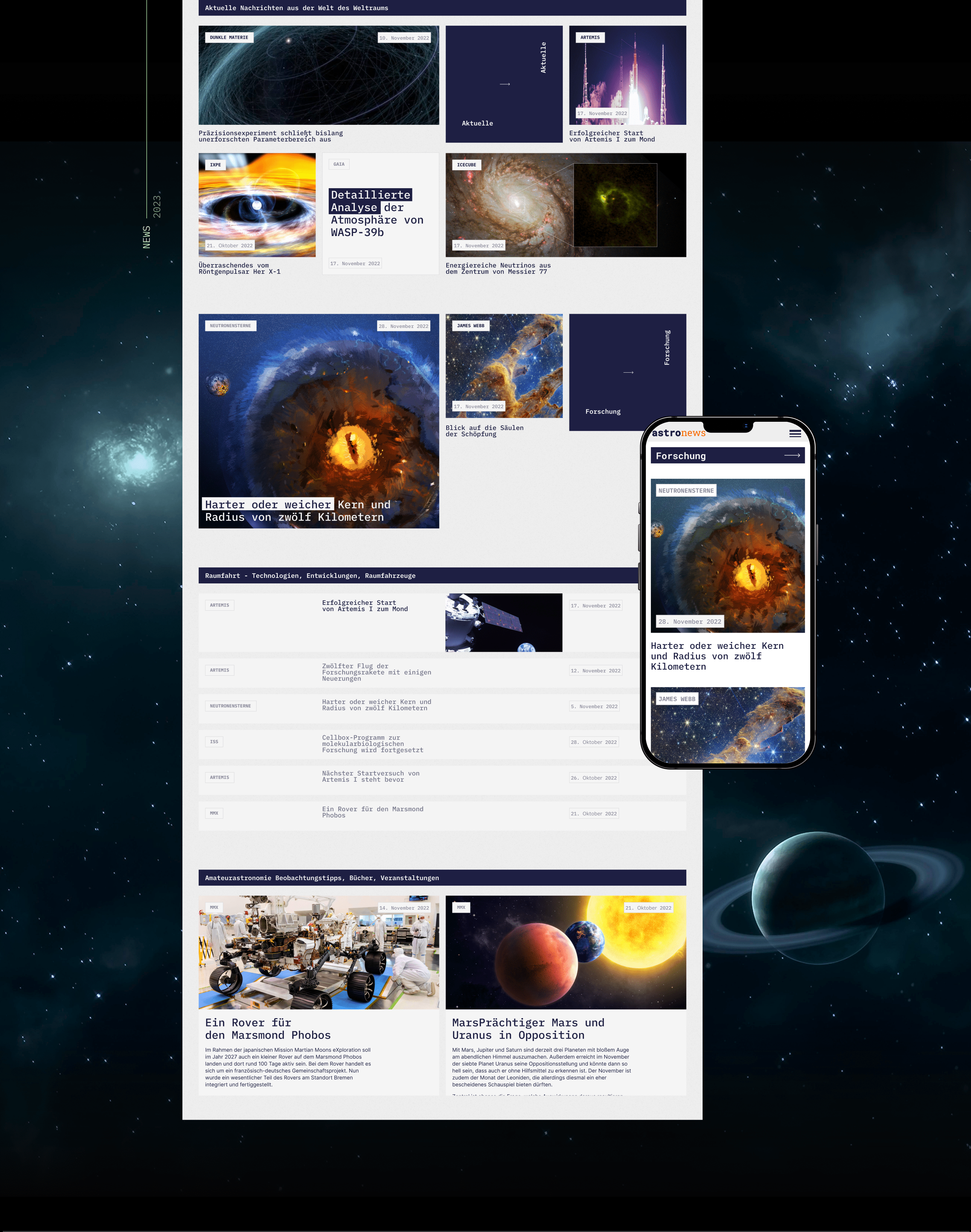 Новостной сайт "Astronews" — Изображение №9 — Интерфейсы на Dprofile