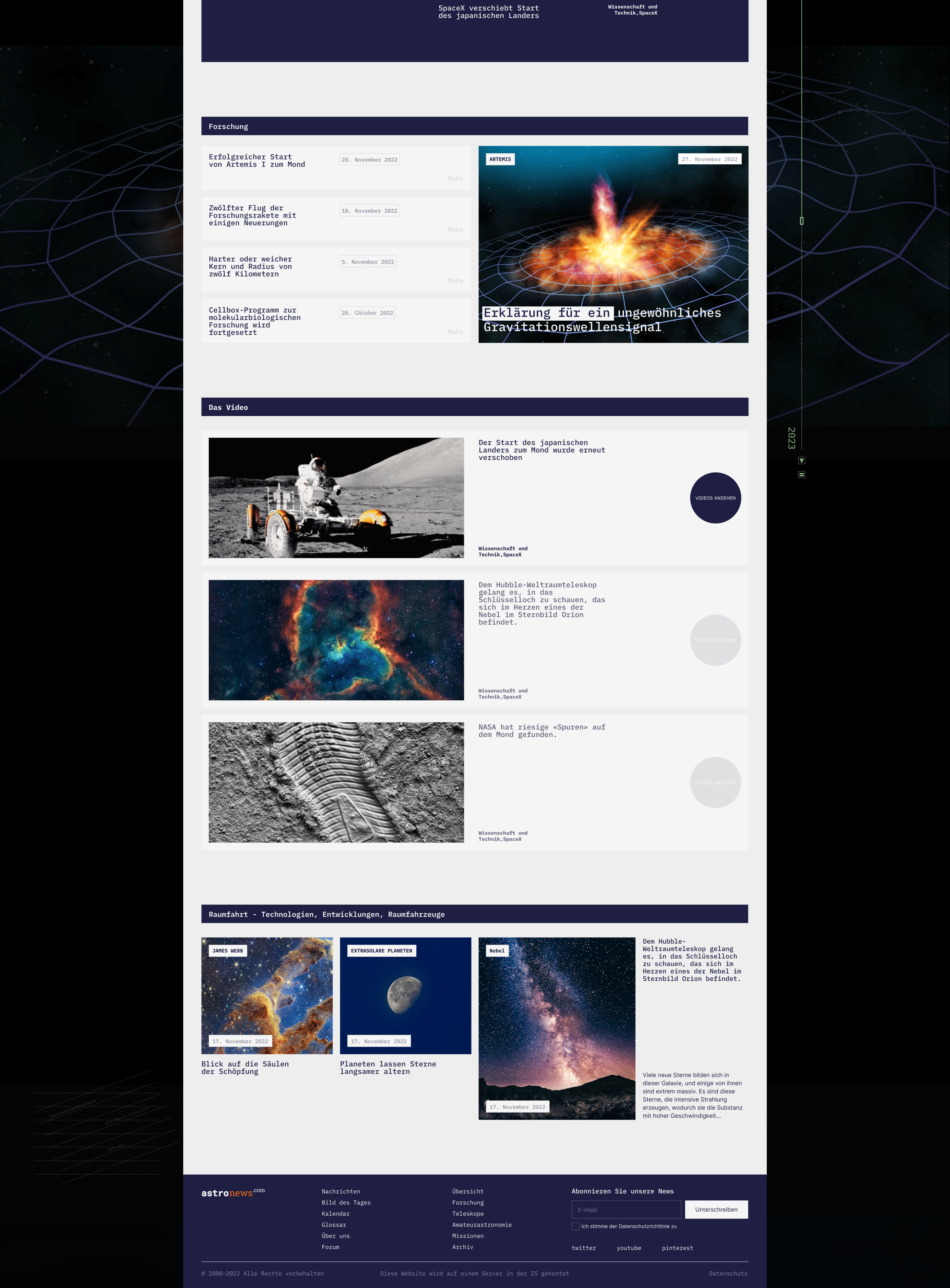Новостной сайт "Astronews" — Изображение №5 — Интерфейсы на Dprofile