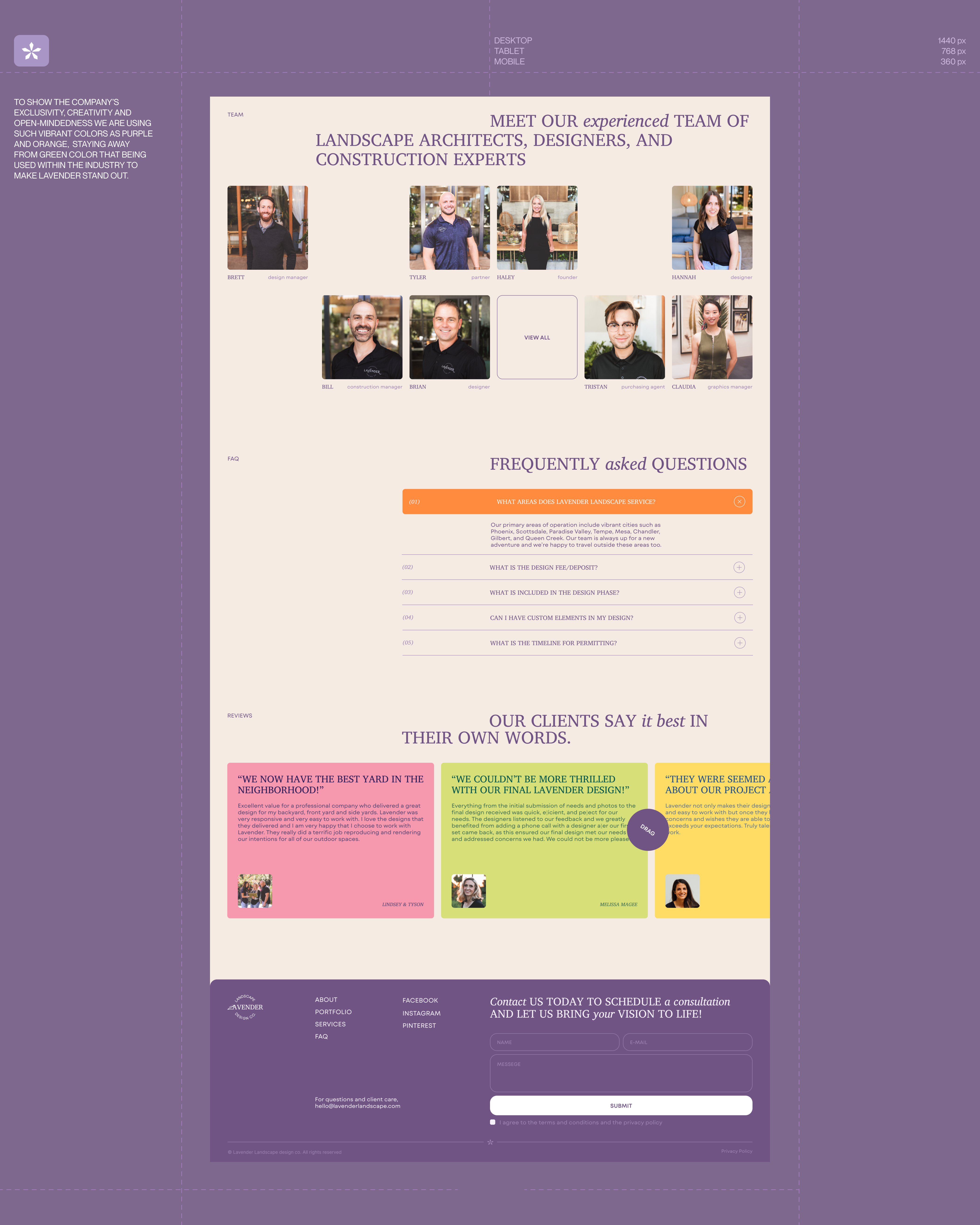 Lavender Landscape design company/landing page — Лендинг — Изображение №6 — Интерфейсы на Dprofile