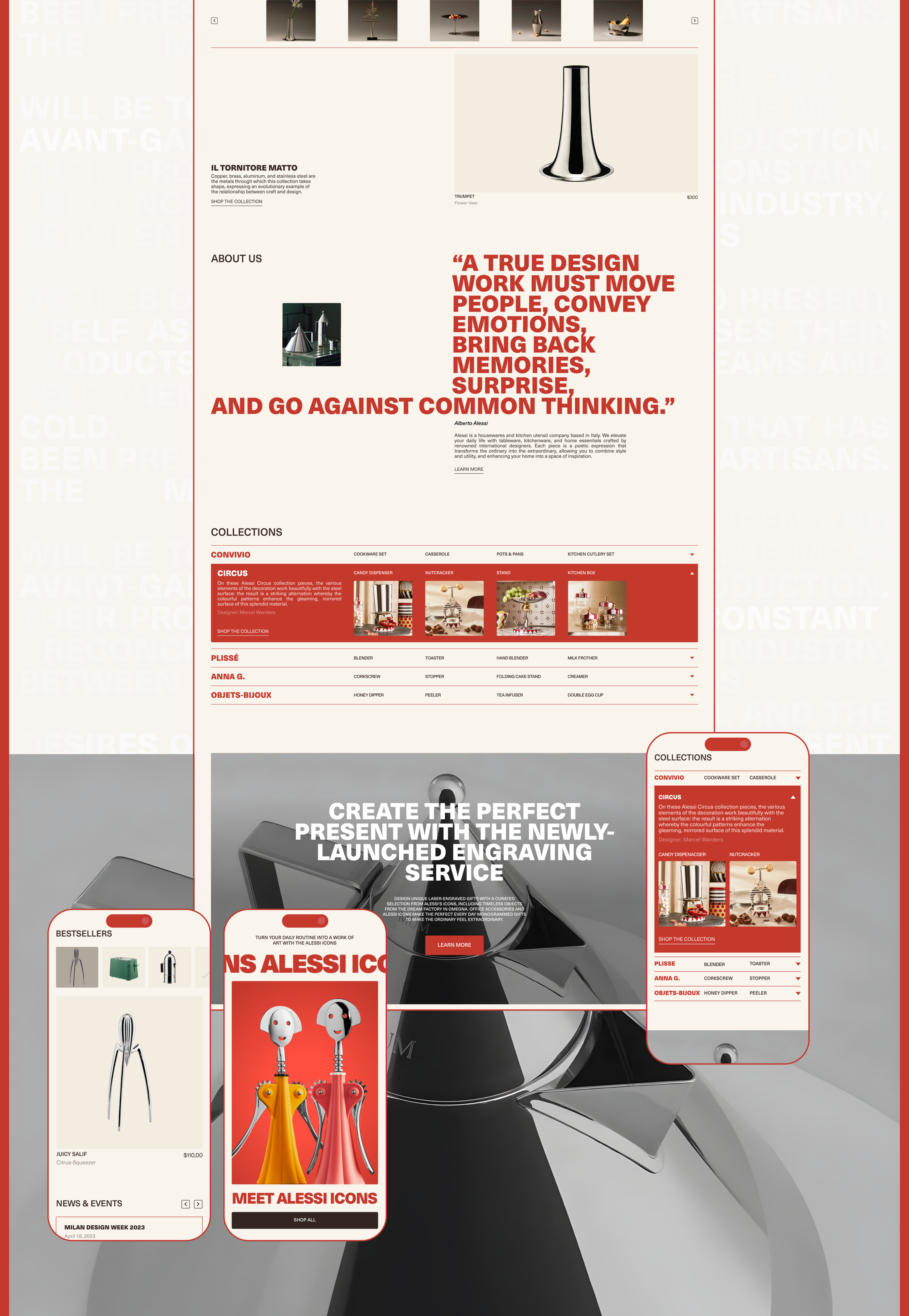 ALESSI/E-commerce — Интернет-магазин — Изображение №2 — Интерфейсы, Брендинг на Dprofile