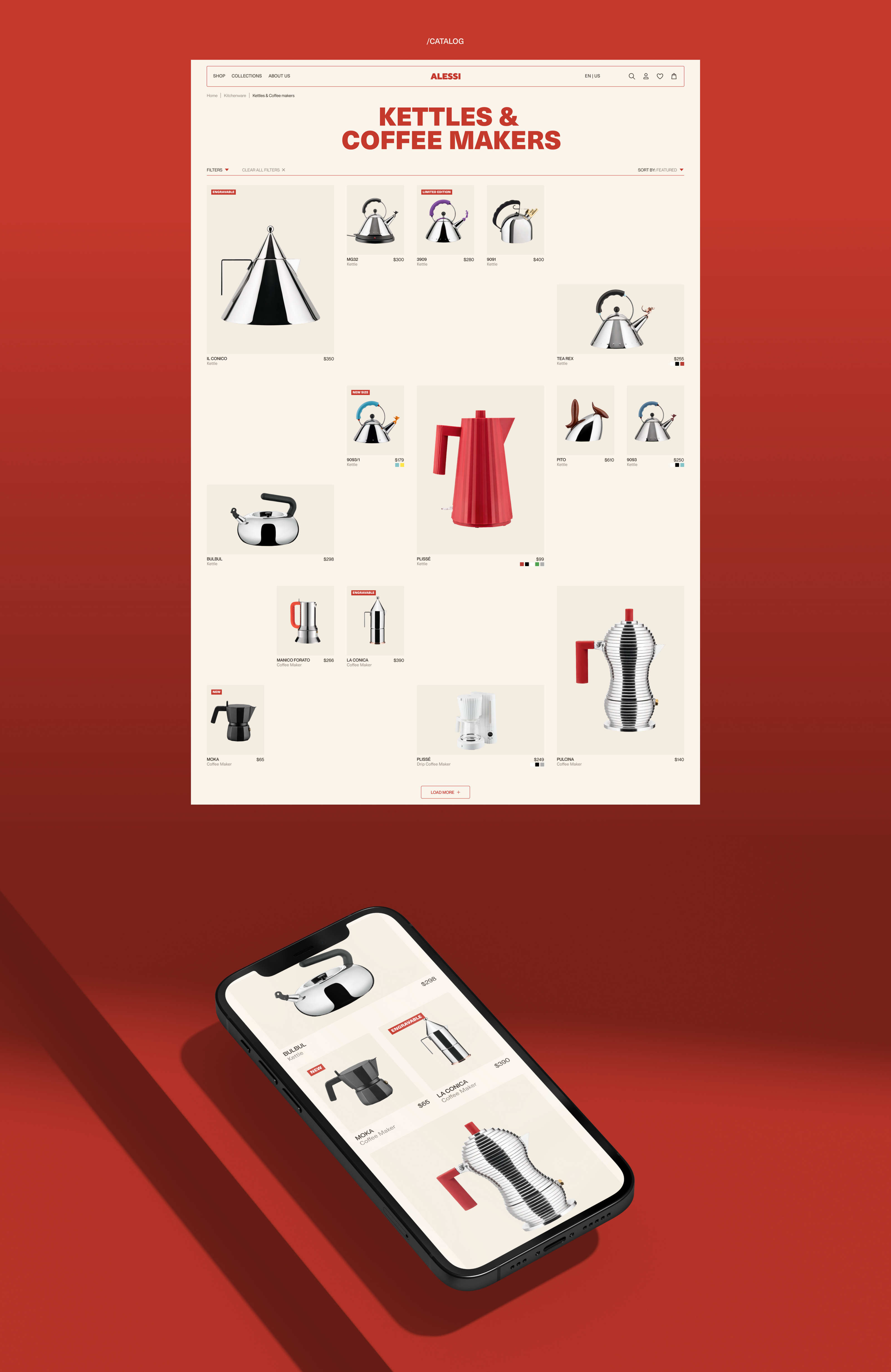 ALESSI/E-commerce — Интернет-магазин — Изображение №3 — Интерфейсы, Брендинг на Dprofile