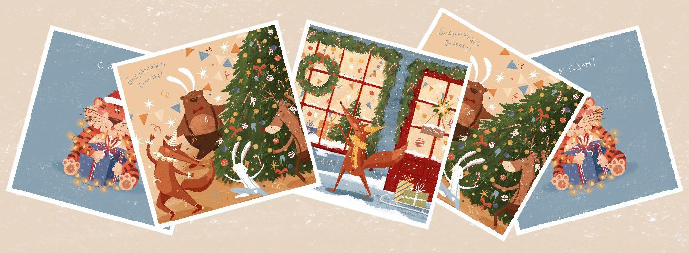 Christmas postcards — Изображение №2 — Иллюстрация на Dprofile