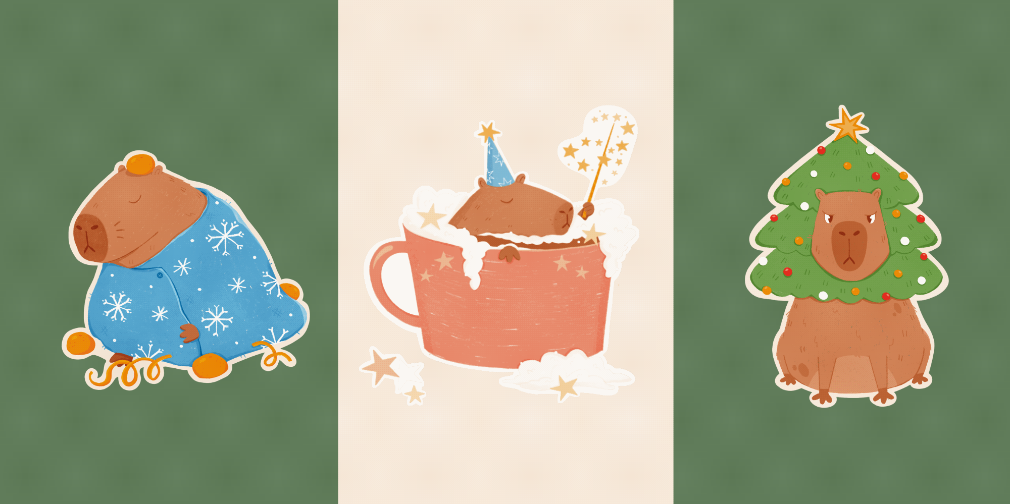 Новогодние стикеры✨ — Изображение №3 — Иллюстрация на Dprofile