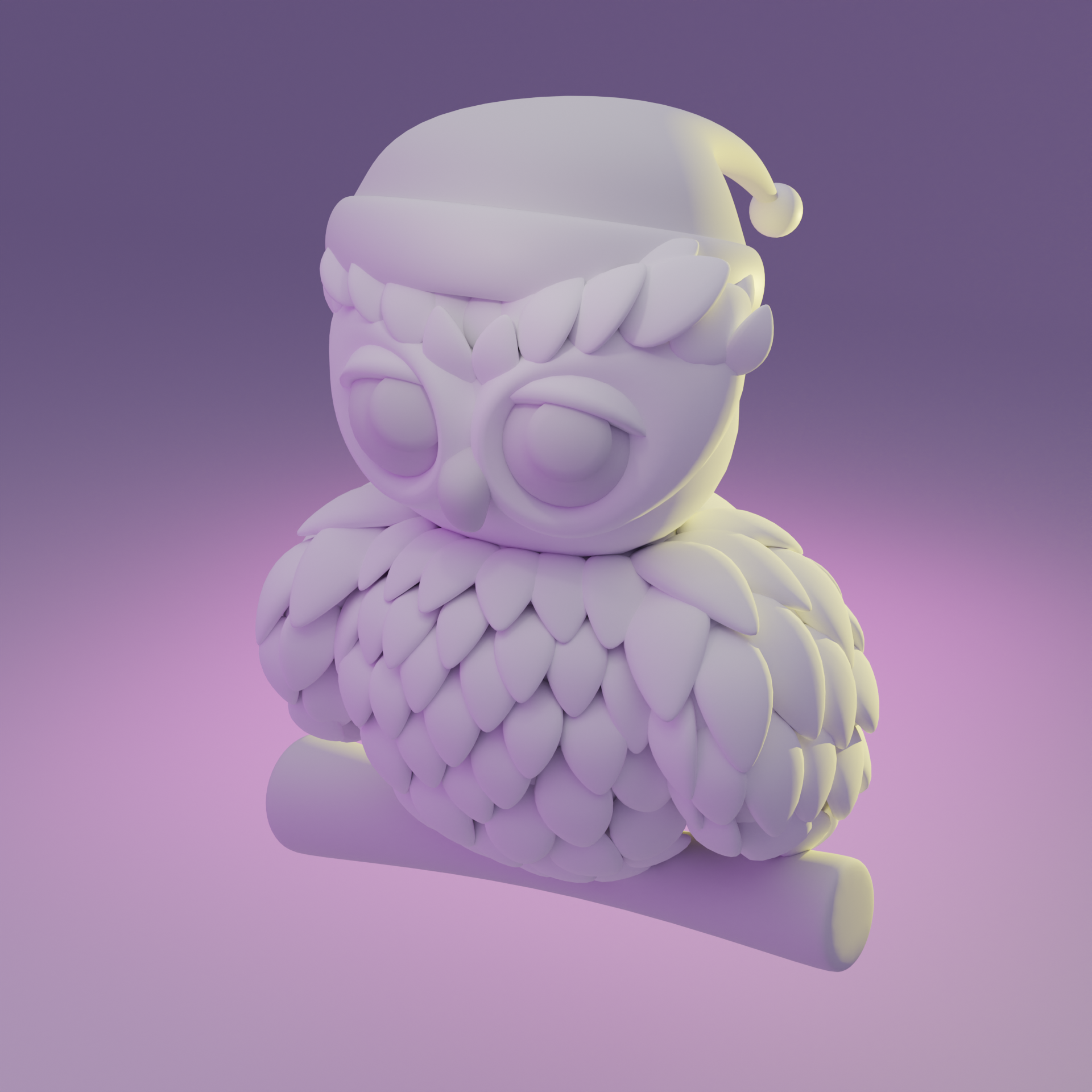 Santa's owl — Изображение №2 — Иллюстрация, 3D на Dprofile