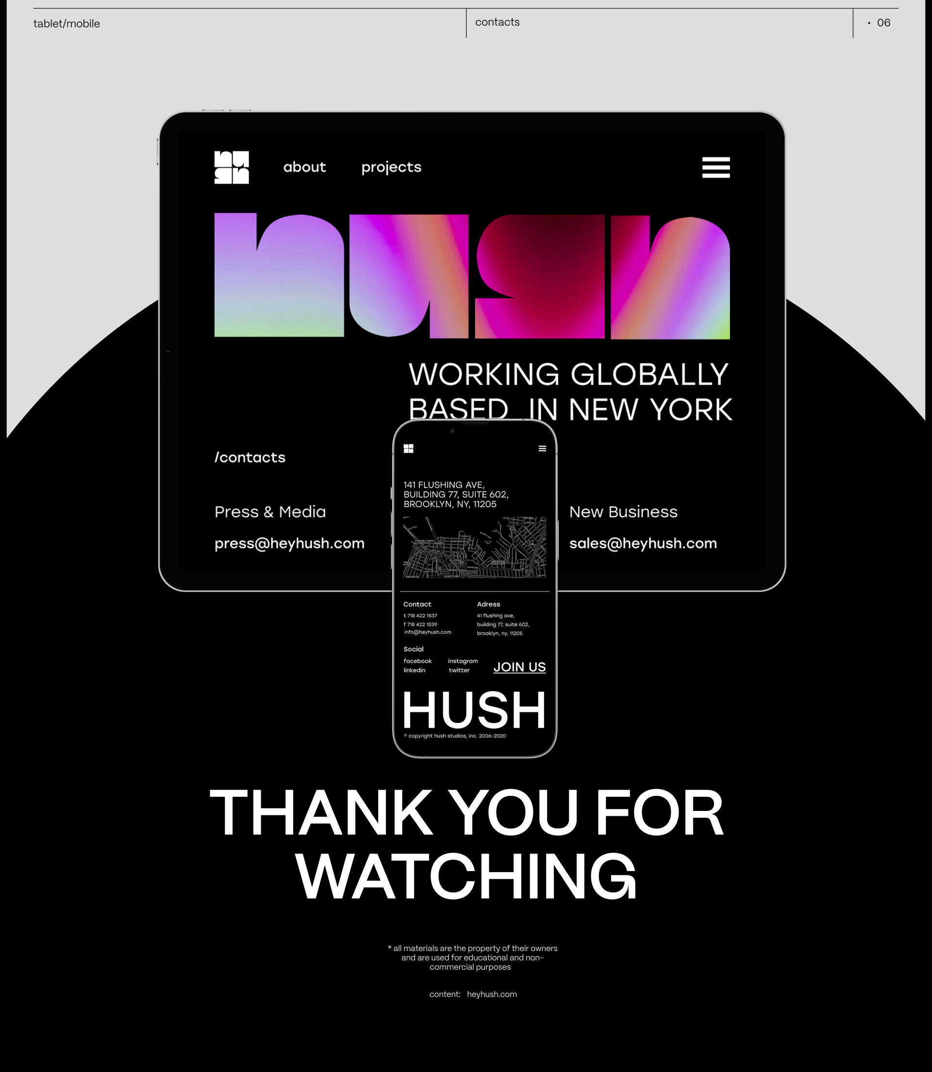 HUSH | corporate website redesign — Изображение №10 — Интерфейсы на Dprofile