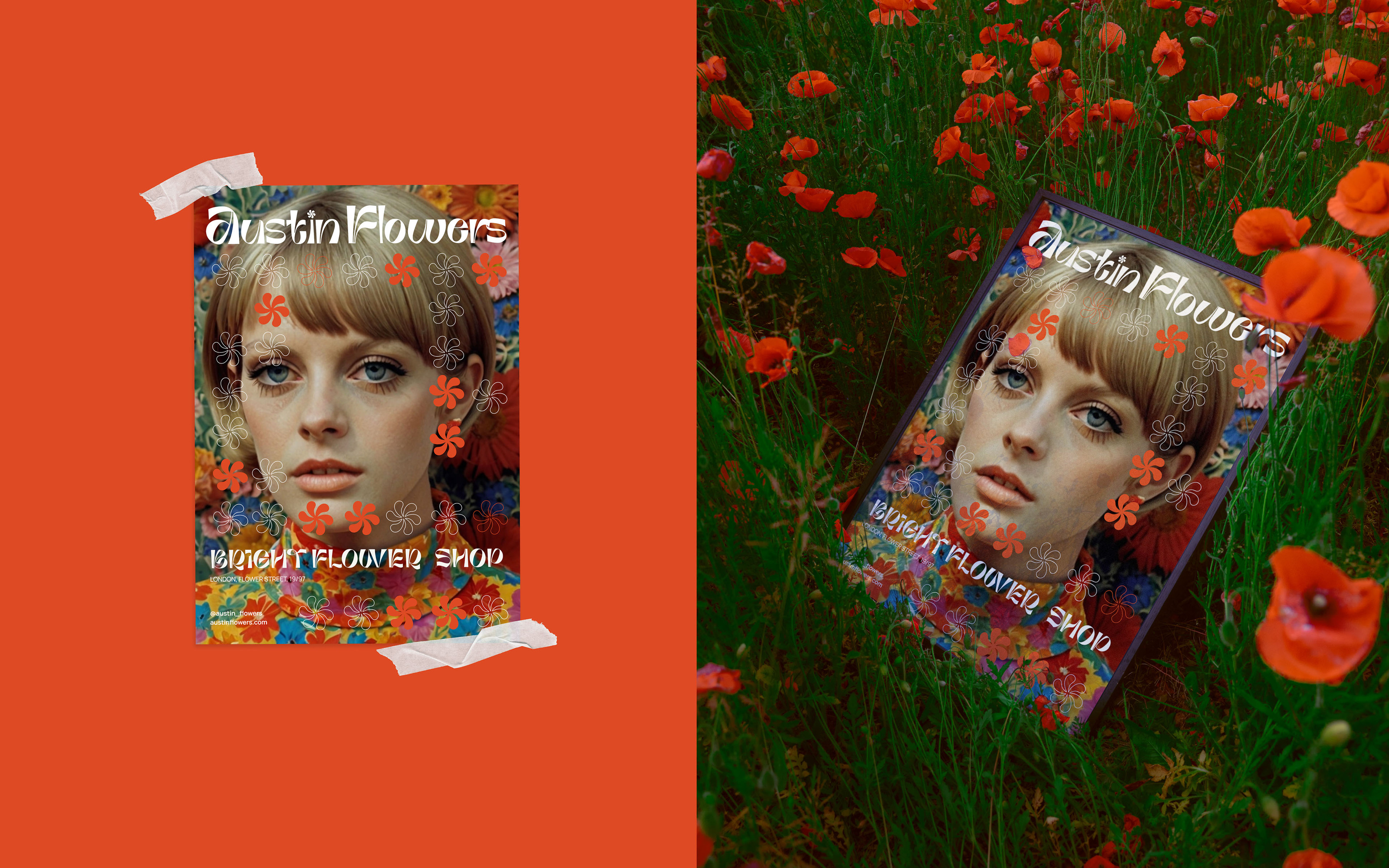 Austin Flowers — bright flower shop concept concept — Изображение №5 — Брендинг, Графика на Dprofile