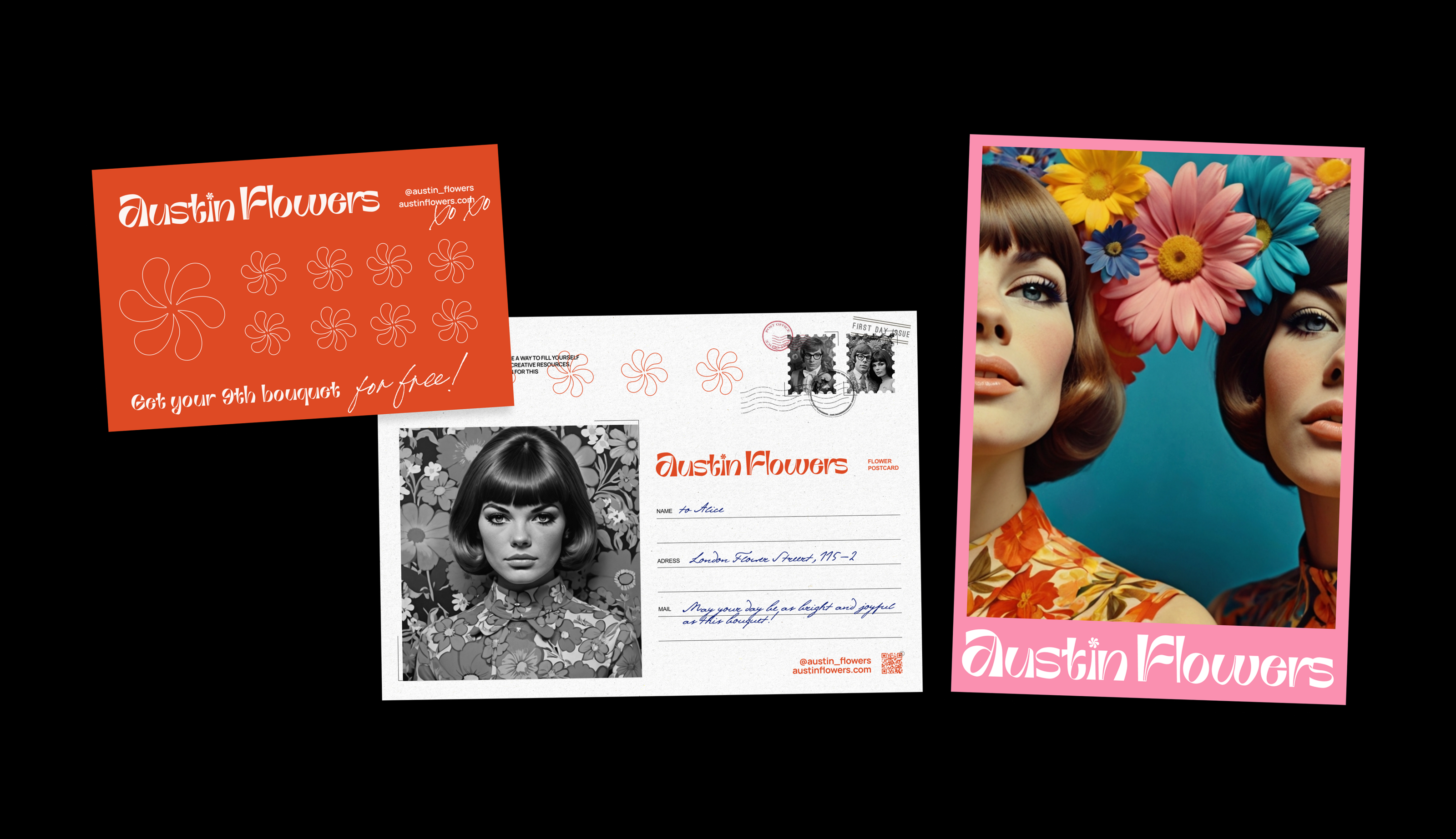 Austin Flowers — bright flower shop concept concept — Изображение №16 — Брендинг, Графика на Dprofile