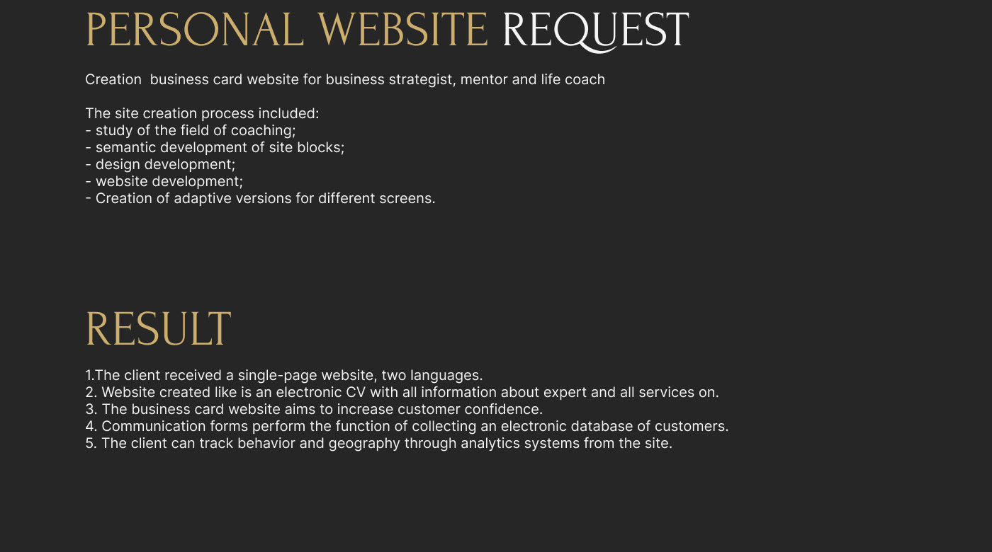 Сайт-визитка — Изображение №2 — Брендинг, Интерфейсы на Dprofile