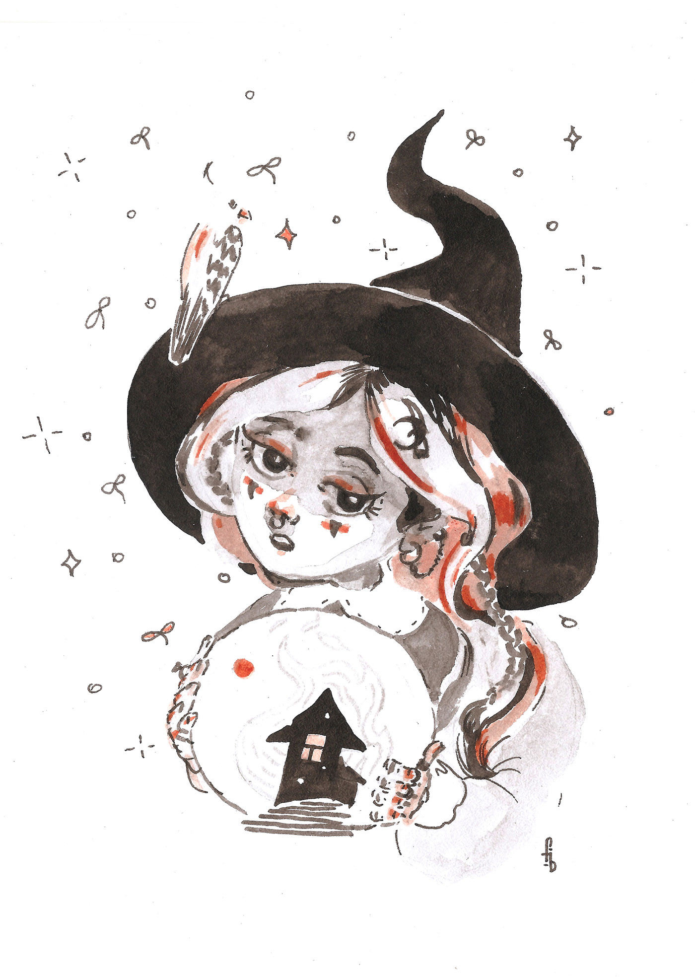 Inktober Серия с ведьмочками — Изображение №3 — Иллюстрация на Dprofile