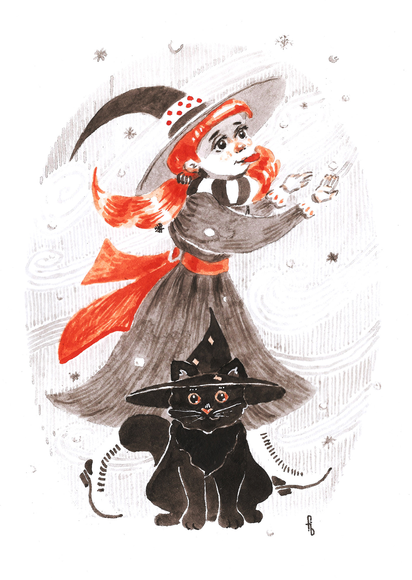 Inktober Серия с ведьмочками — Изображение №8 — Иллюстрация на Dprofile