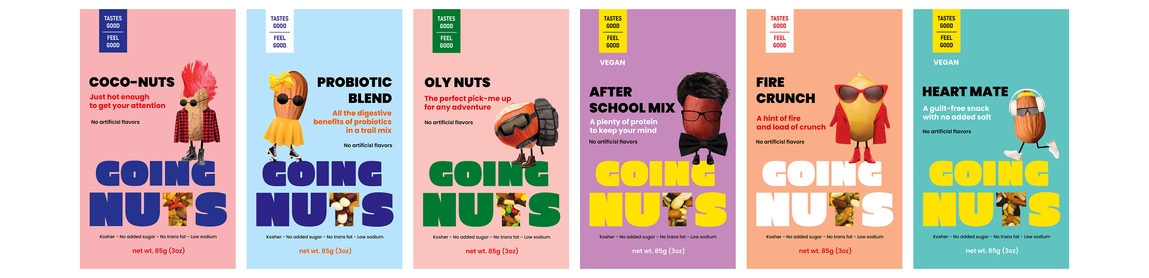 Упаковка орехов и сухофруктов бренда Going Nuts (США) — Изображение №11 — Брендинг, Иллюстрация на Dprofile