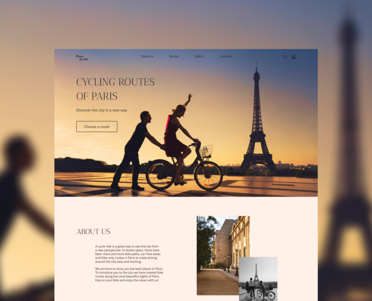 Paris Bike Tours Website — Интерфейсы на Dprofile