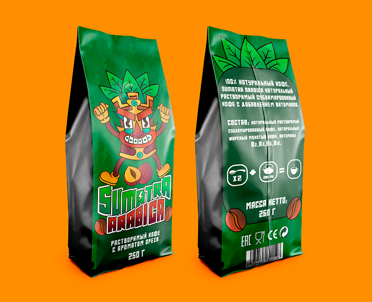 Кофе "Sumatra arabica" — Интерфейсы, Брендинг на Dprofile