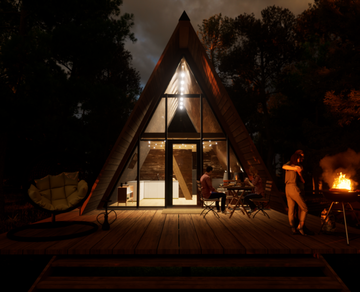 Дом в стиле "A-frame" — 3D на Dprofile