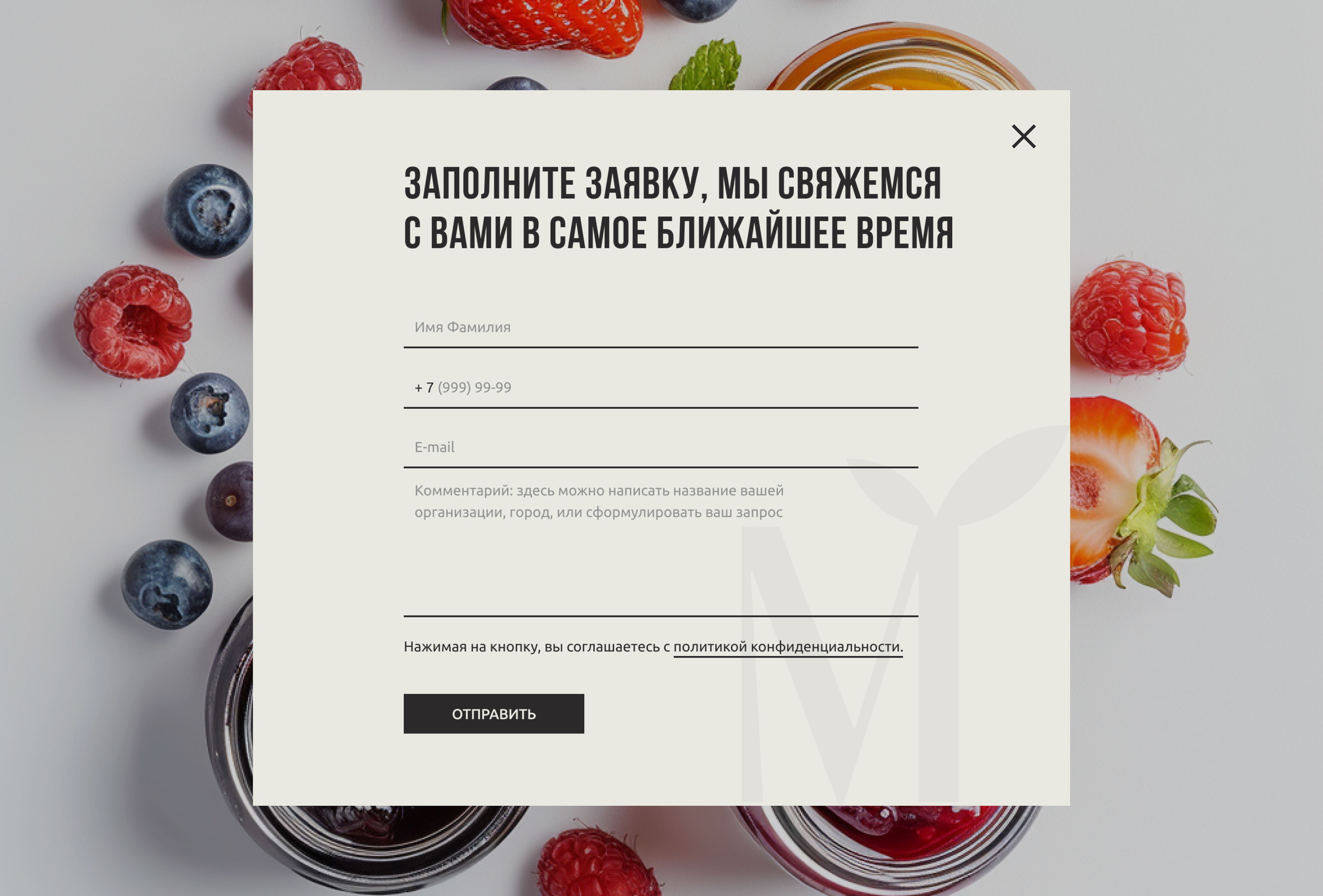 МИРБЕРРИ. САЙТ ДЛЯ ПРОИЗВОДСТВА ФРУКТОВО-ЯГОДНЫХ НАЧИНОК. — Изображение №8 — Интерфейсы на Dprofile