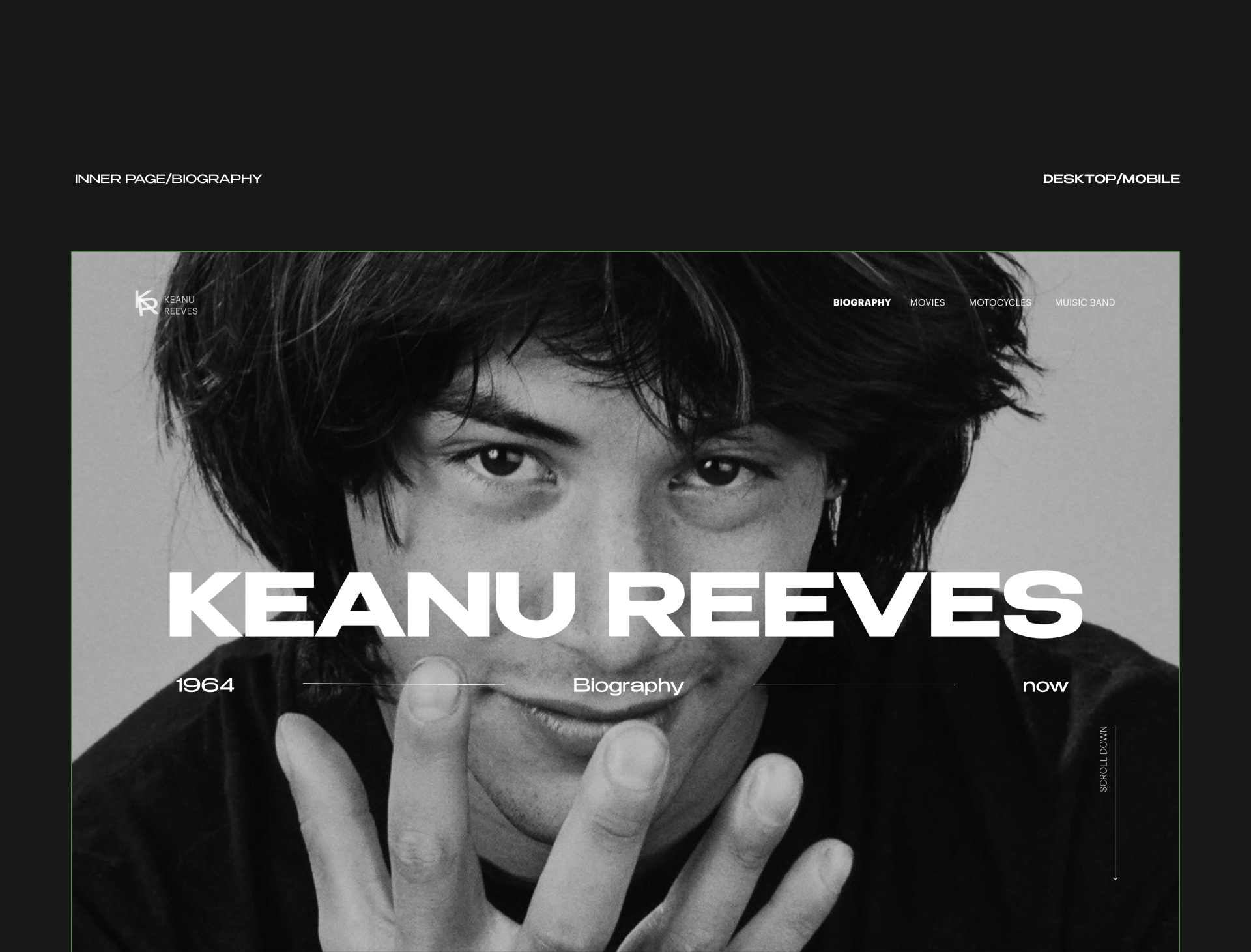 KEANU REEVES WEB DESIGN CONCEPT — Изображение №11 — Интерфейсы на Dprofile