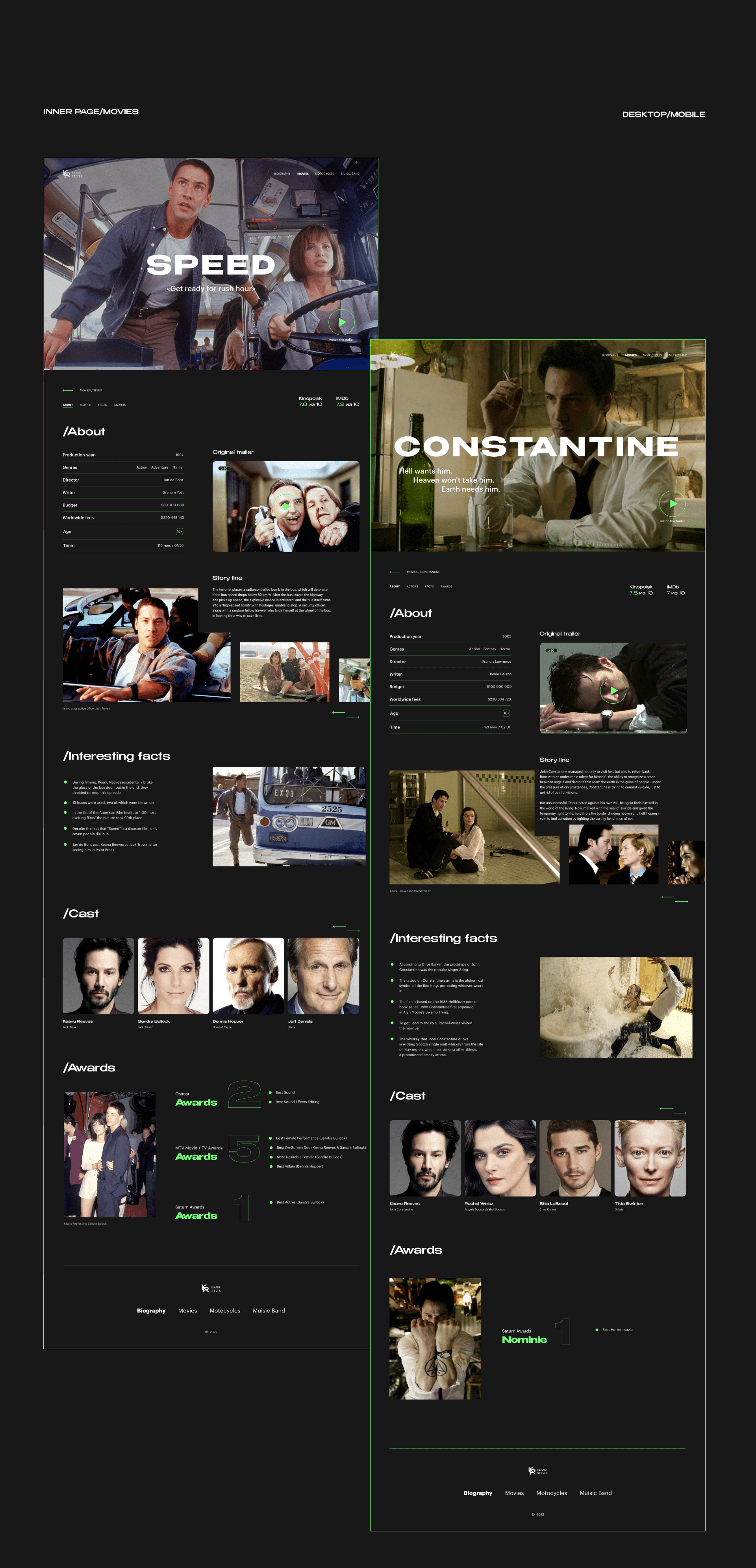 KEANU REEVES WEB DESIGN CONCEPT — Изображение №20 — Интерфейсы на Dprofile