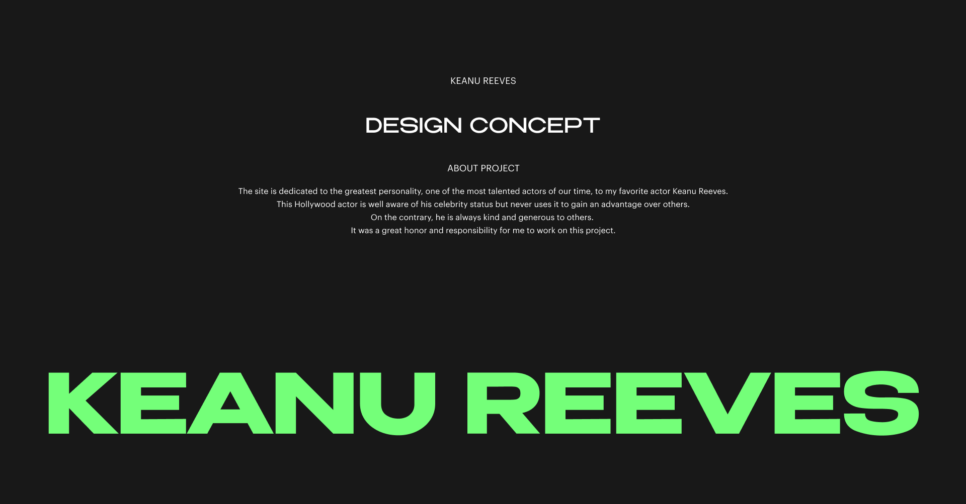 KEANU REEVES WEB DESIGN CONCEPT — Изображение №1 — Интерфейсы на Dprofile