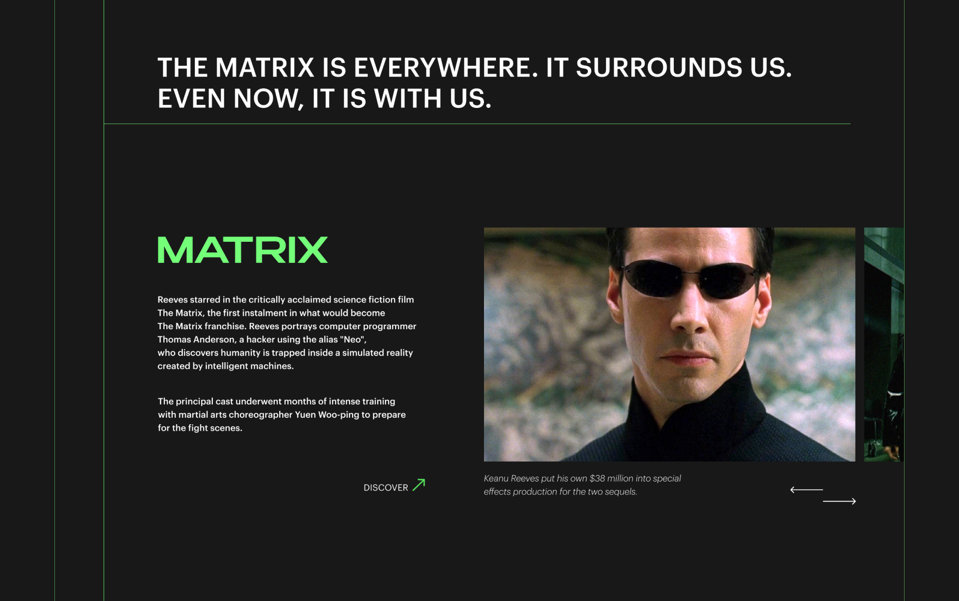 KEANU REEVES WEB DESIGN CONCEPT — Изображение №16 — Интерфейсы на Dprofile