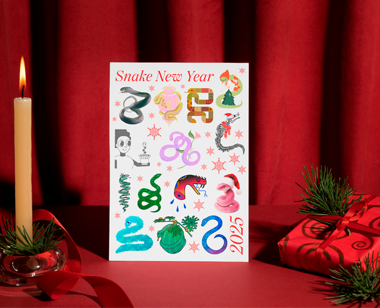 Новогодний спецпроект / Открытка Snake New Year 2025 — Иллюстрация, Графика на Dprofile