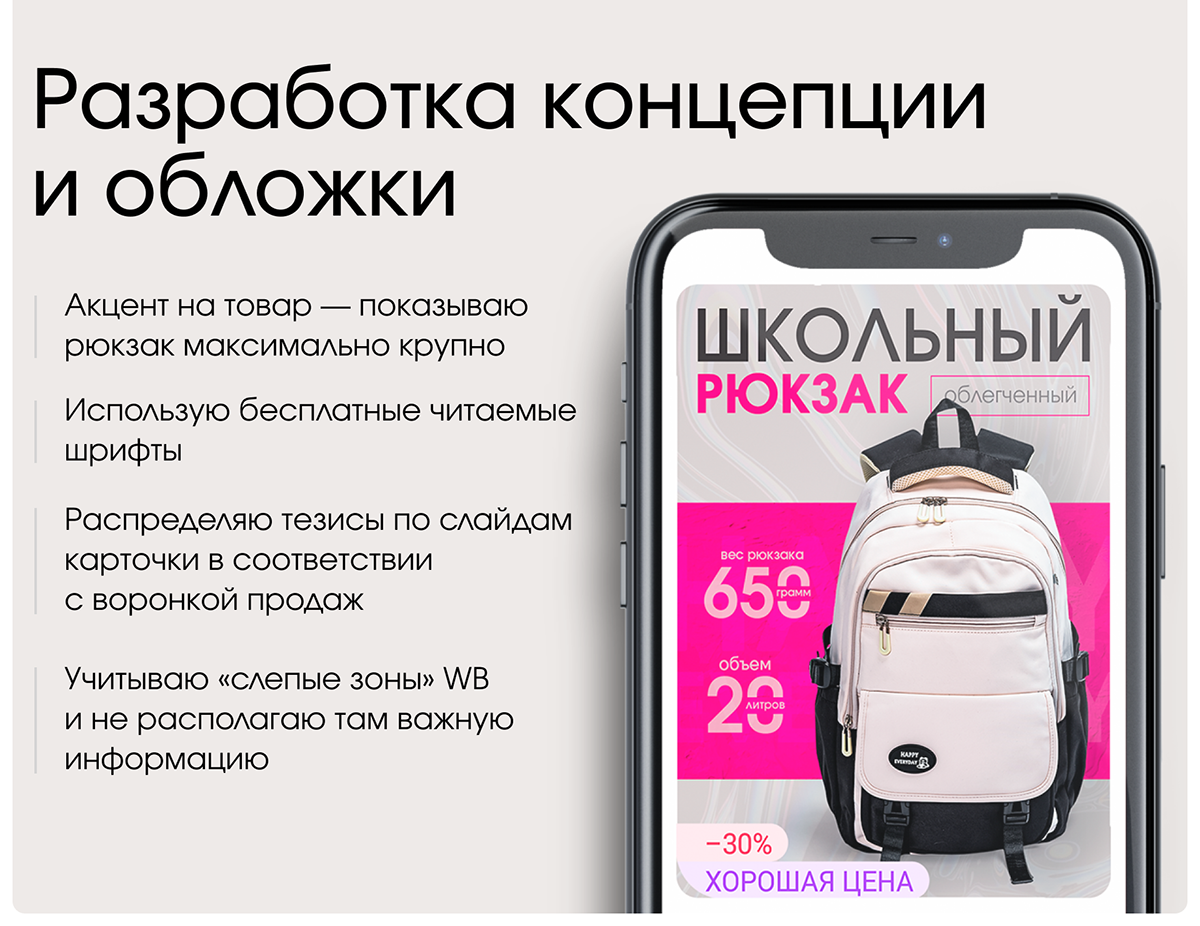 Дизайн карточки товара "Рюкзак школьный" — Изображение №3 — Маркетинг на Dprofile