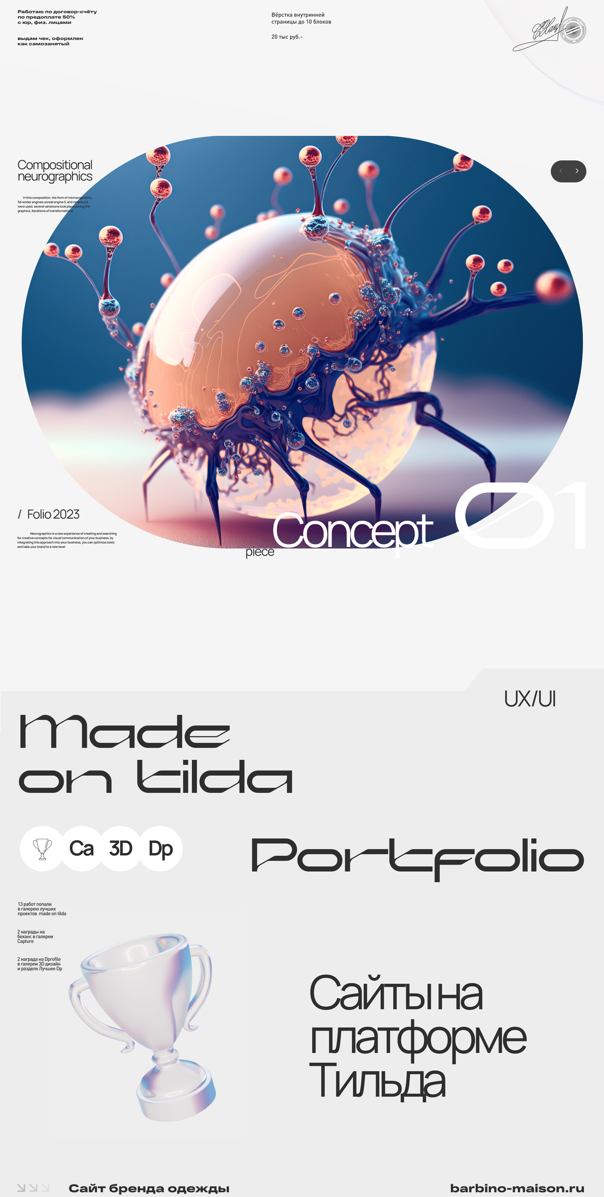 Сайт портфолио | ux/ui дизайн сайты на tilda — Изображение №3 — Интерфейсы, Графика на Dprofile
