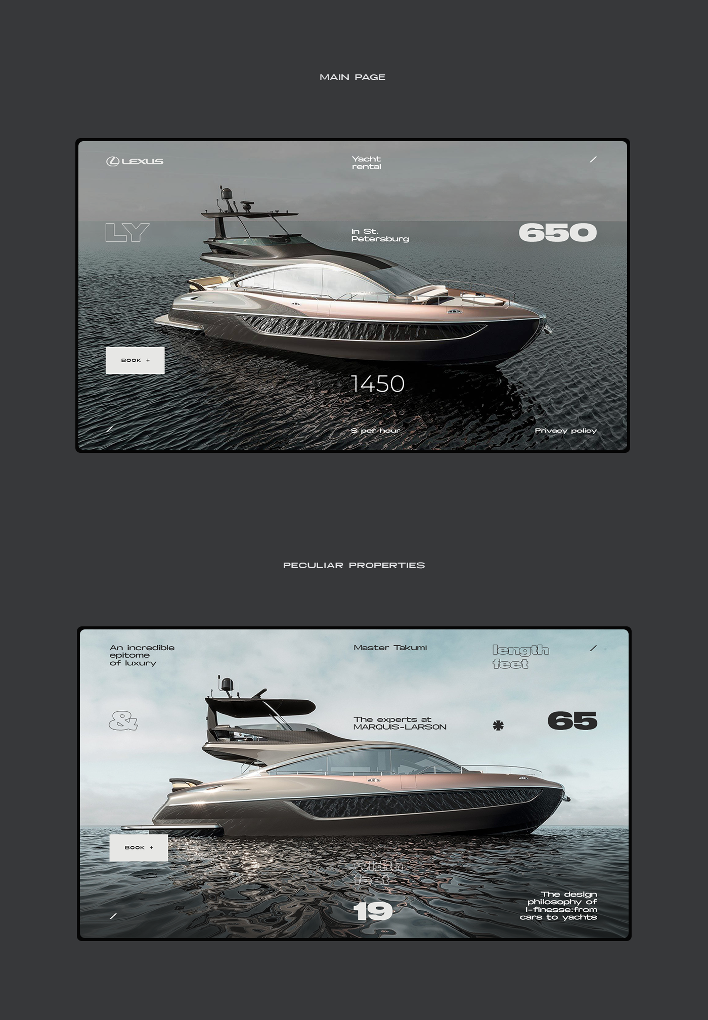 Yacht rental | сайт на Tilda — Изображение №4 — Интерфейсы, Брендинг на Dprofile