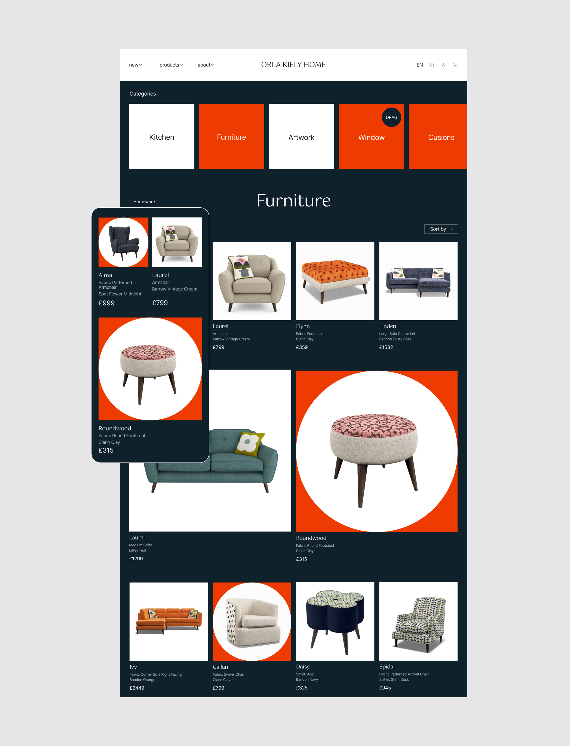 Orla Kiely HOME E-Commerce — Изображение №4 — Интерфейсы на Dprofile