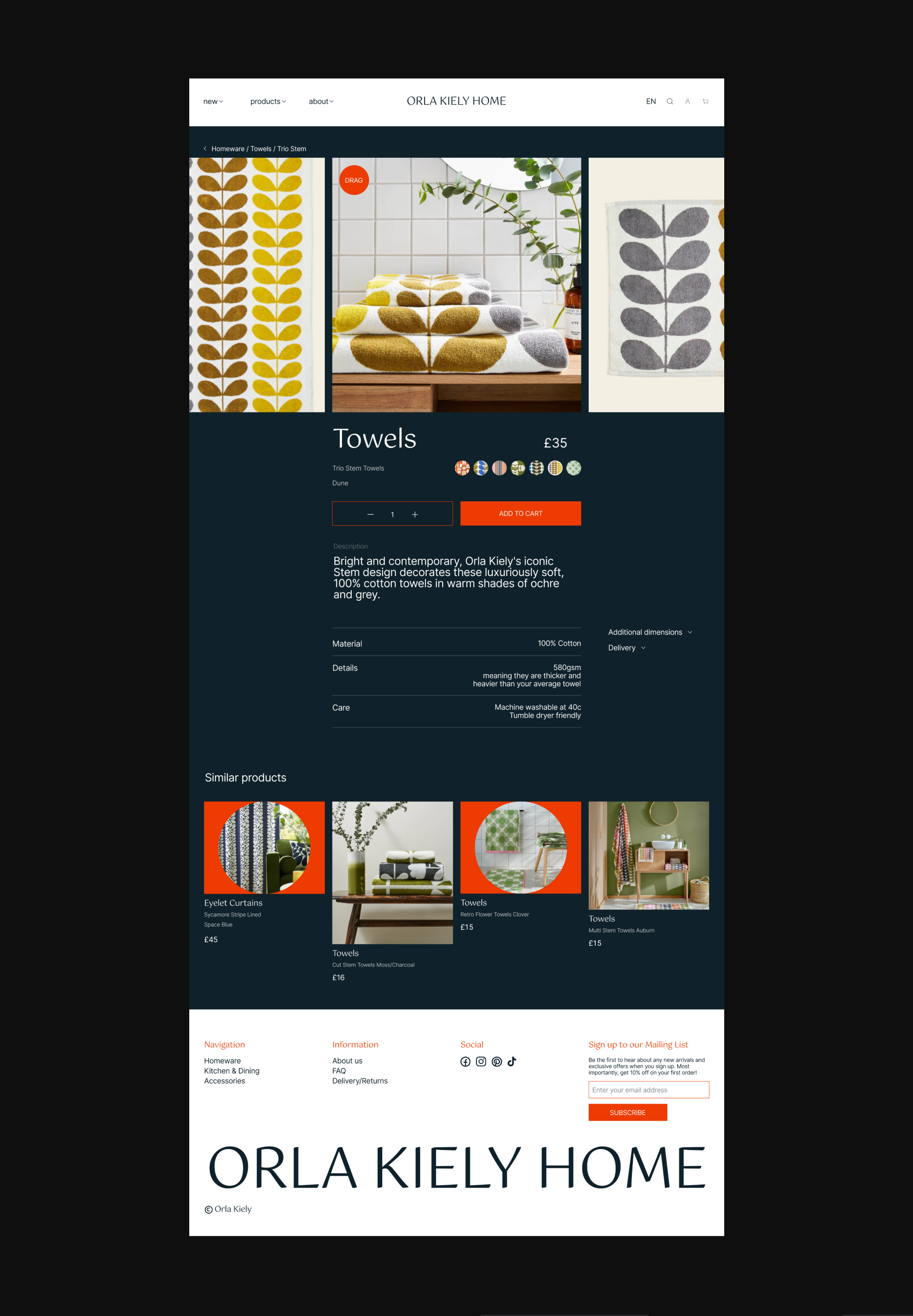 Orla Kiely HOME E-Commerce — Изображение №6 — Интерфейсы на Dprofile