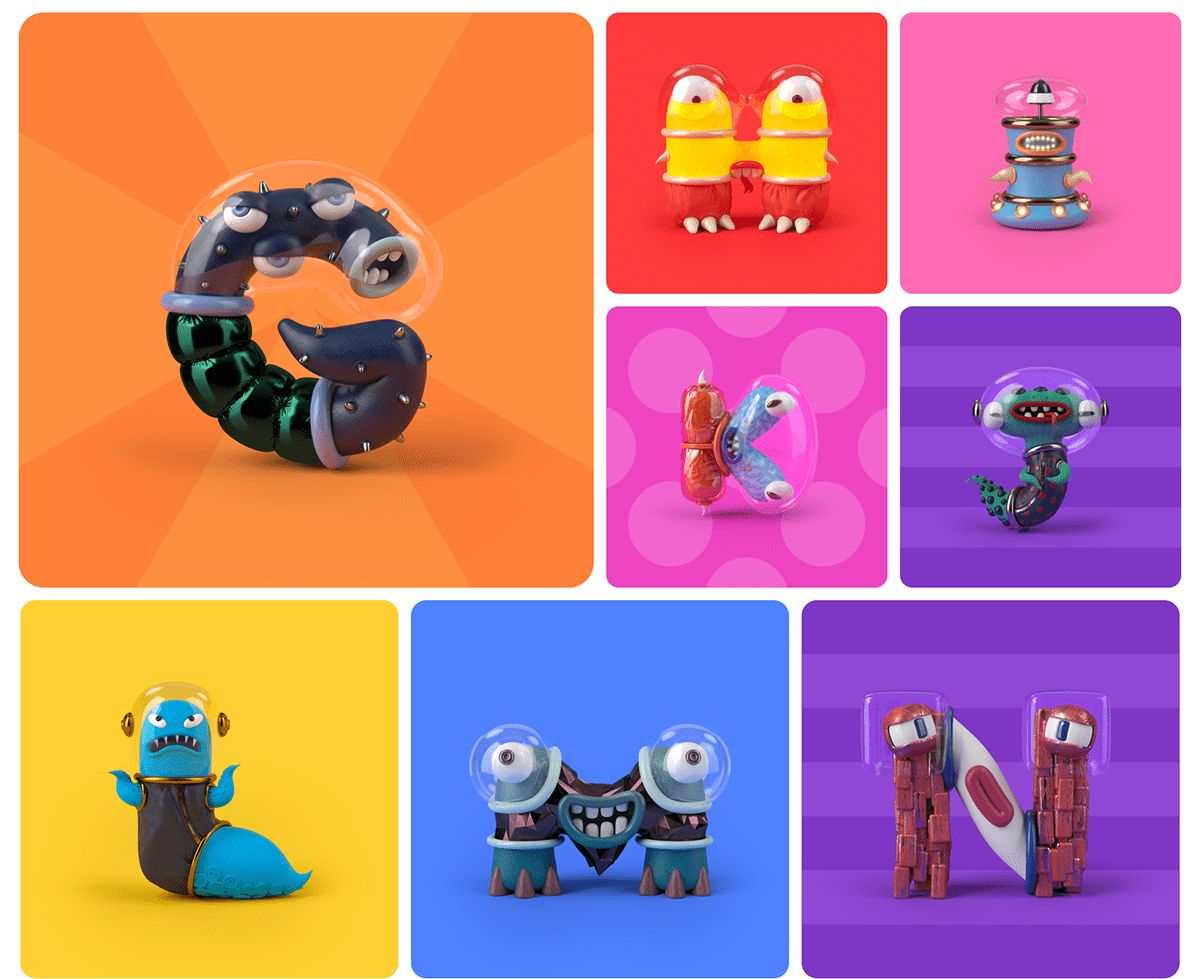 Monster Font — Изображение №5 — Иллюстрация, 3D на Dprofile