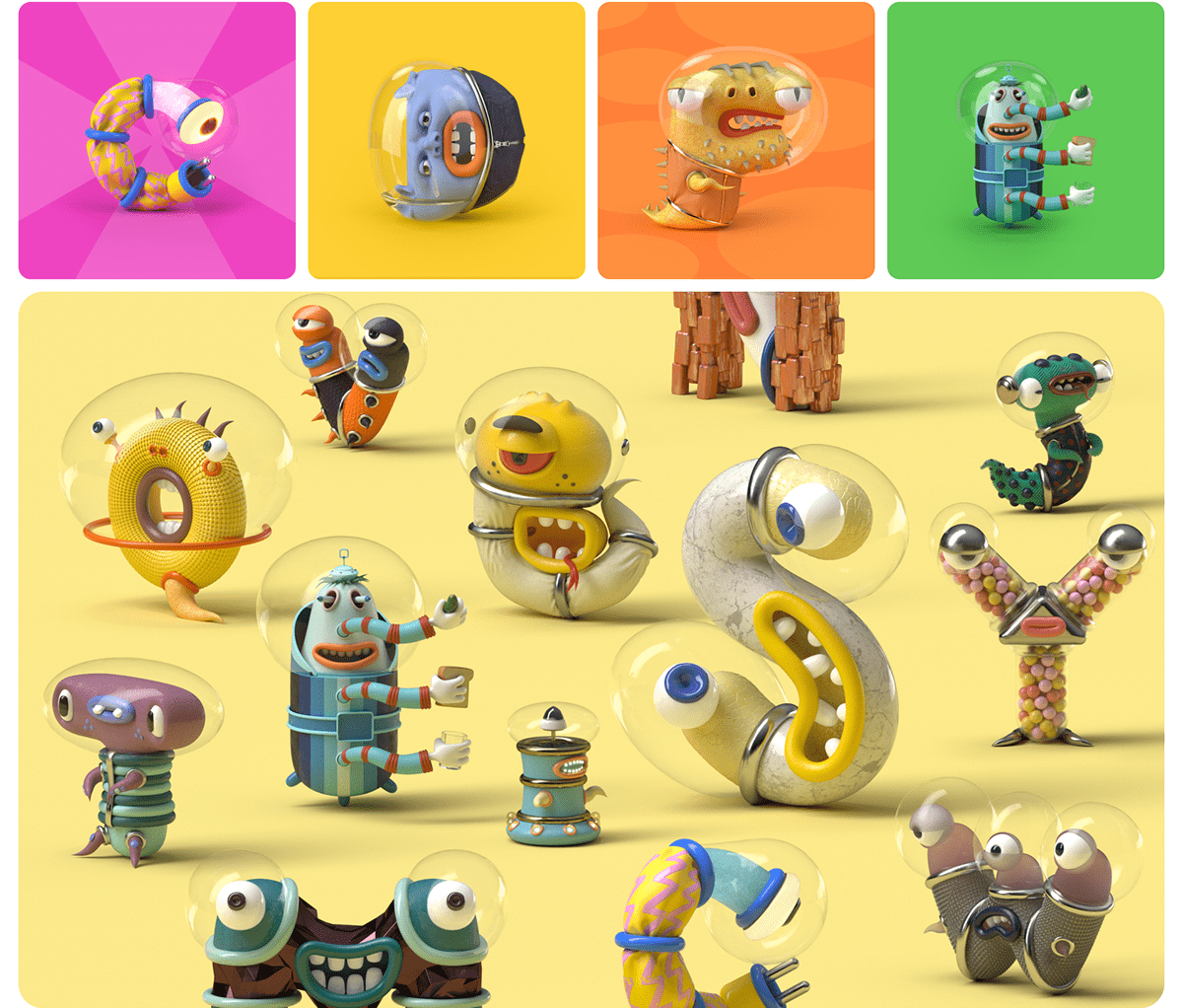 Monster Font — Изображение №4 — Иллюстрация, 3D на Dprofile
