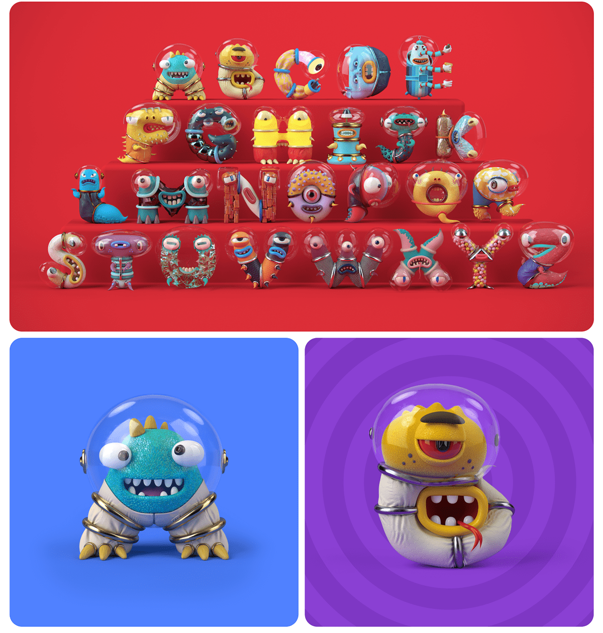 Monster Font — Изображение №3 — Иллюстрация, 3D на Dprofile