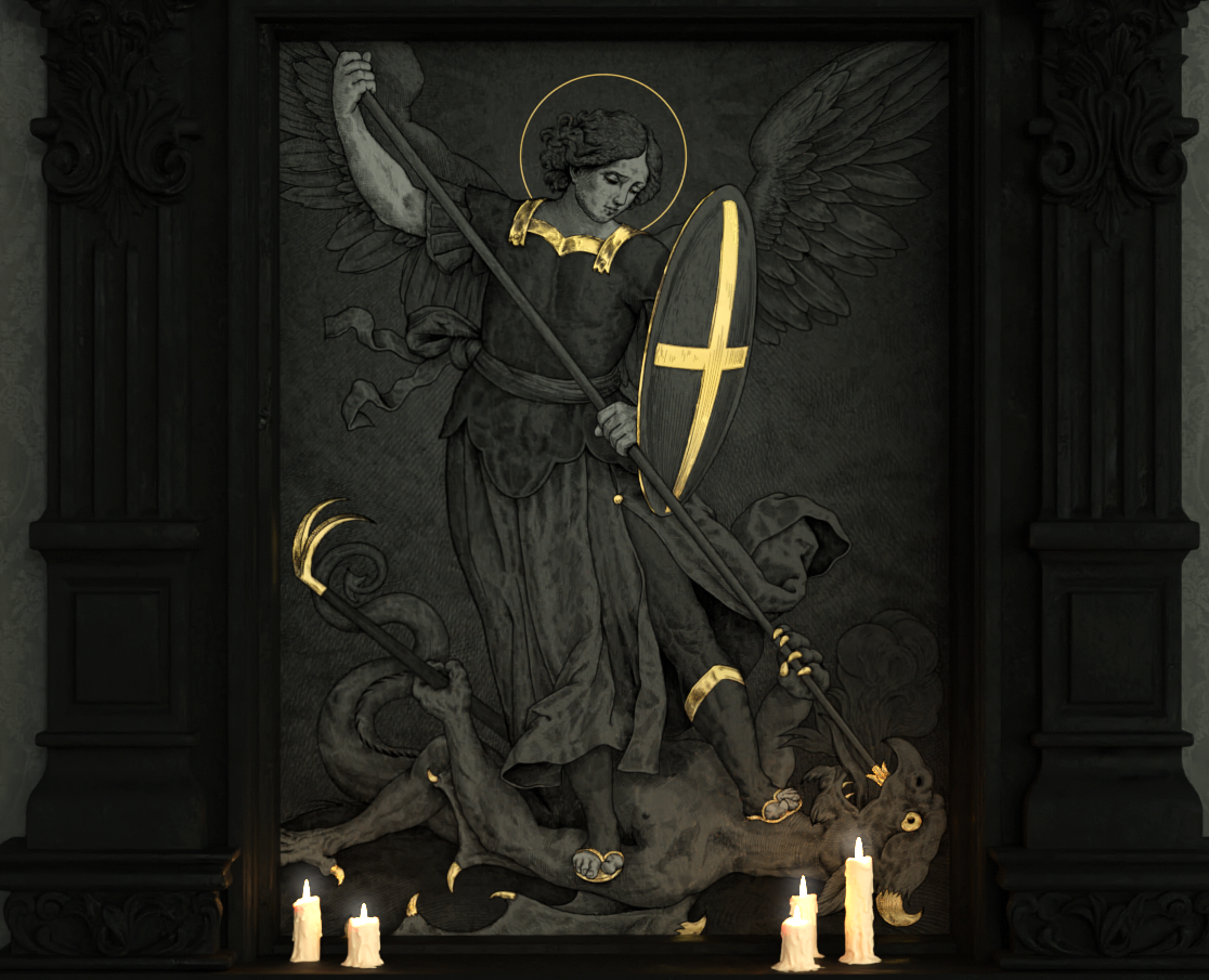 Archangel Michael vector engraving на Dprofile