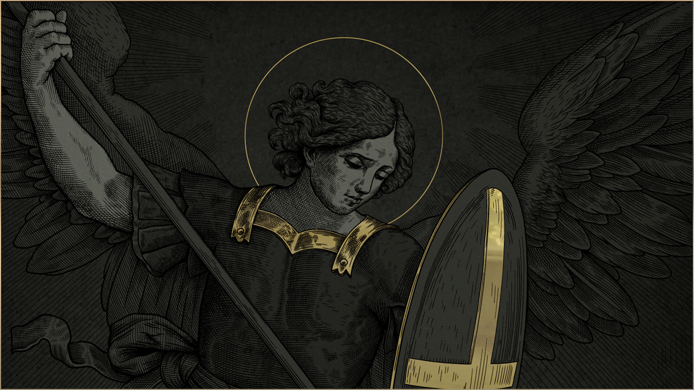 Archangel Michael vector engraving — Изображение №17 — Иллюстрация, Графика на Dprofile