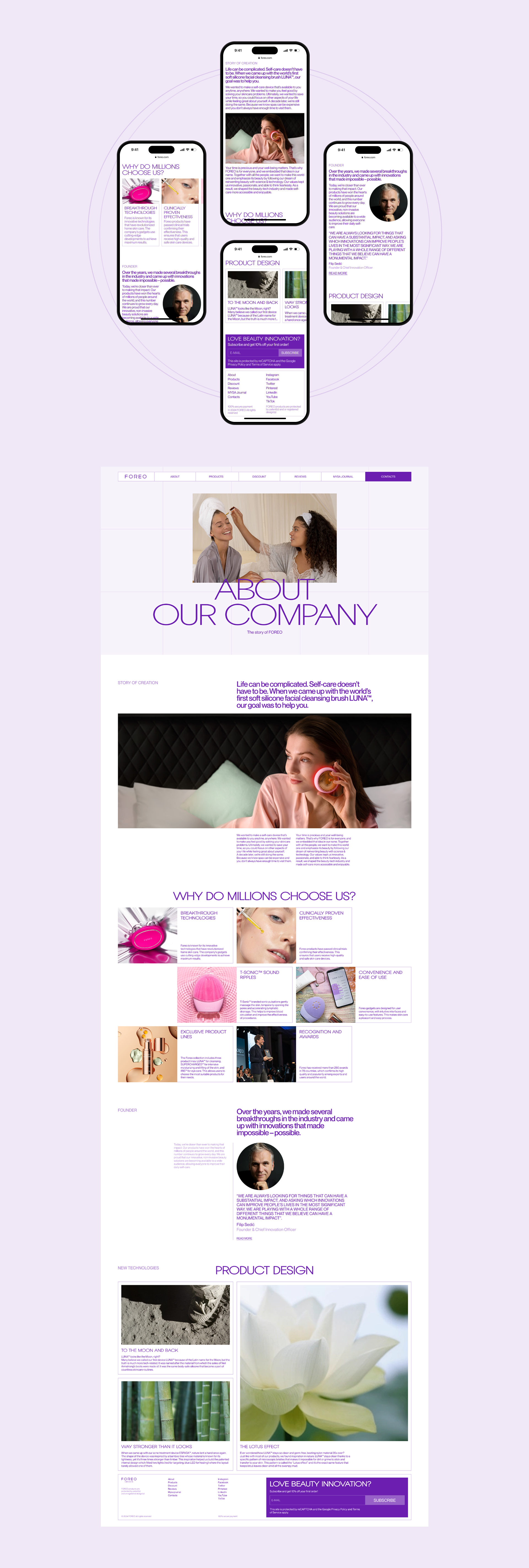 FOREO Sweden | Corporate website — Изображение №7 — Интерфейсы, Анимация на Dprofile