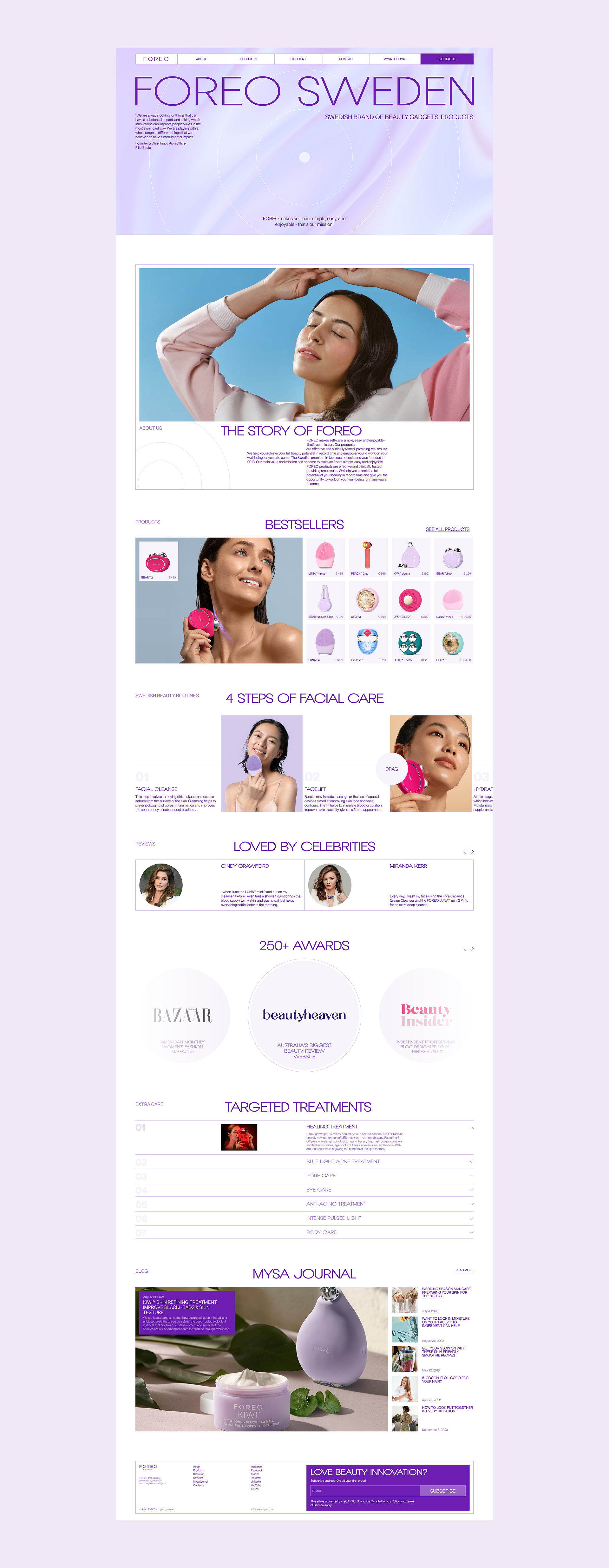 FOREO Sweden | Corporate website — Изображение №2 — Интерфейсы, Анимация на Dprofile