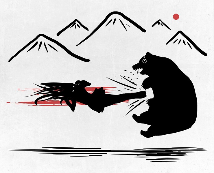 Коллекция принтов для футболок "Bear Kick"" — Иллюстрация на Dprofile