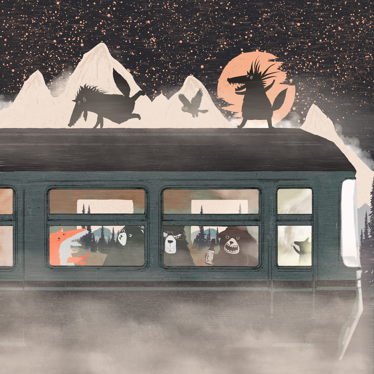 Оранжевая луна и безумные лисички — Изображение №3 — Иллюстрация на Dprofile