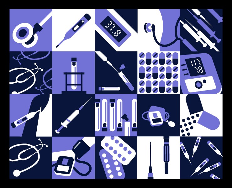 Серия flat-иллюстраций | Кабинет врача на Dprofile